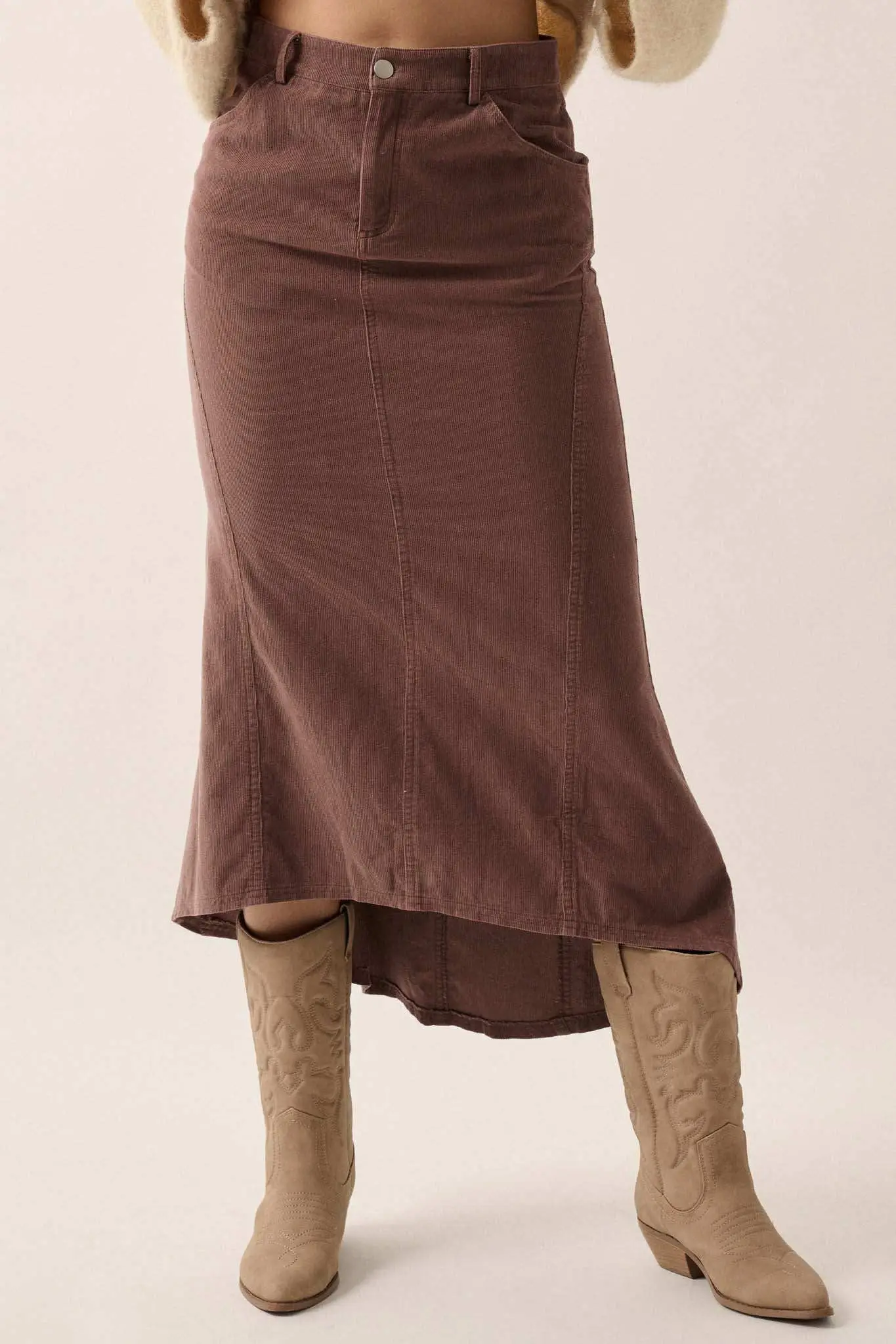 Giddy Up Corduroy High-Low Mermaid Skirt - Image 9