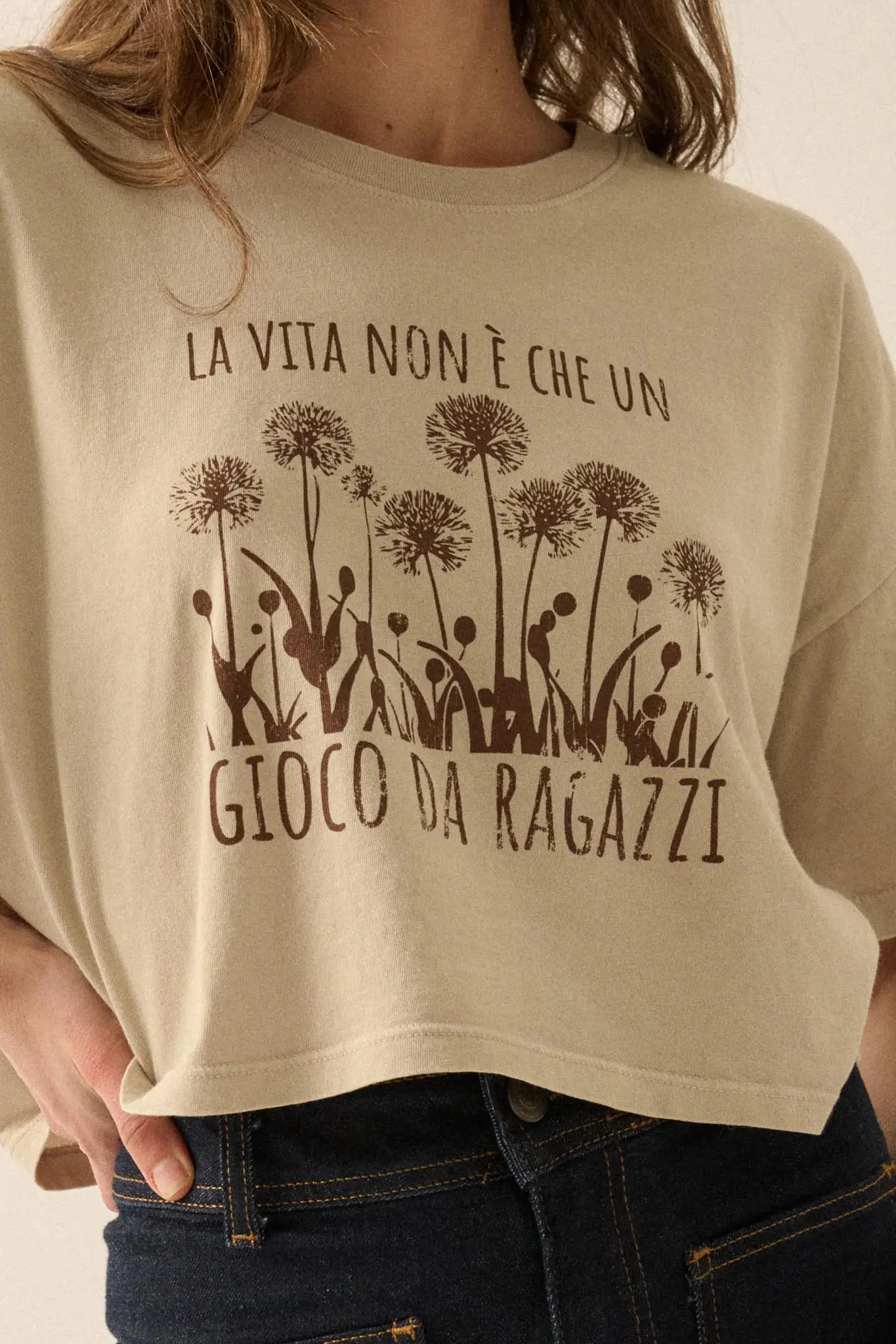 Gioco da Ragazzi Cropped Dandelion Graphic Tee - Image 2