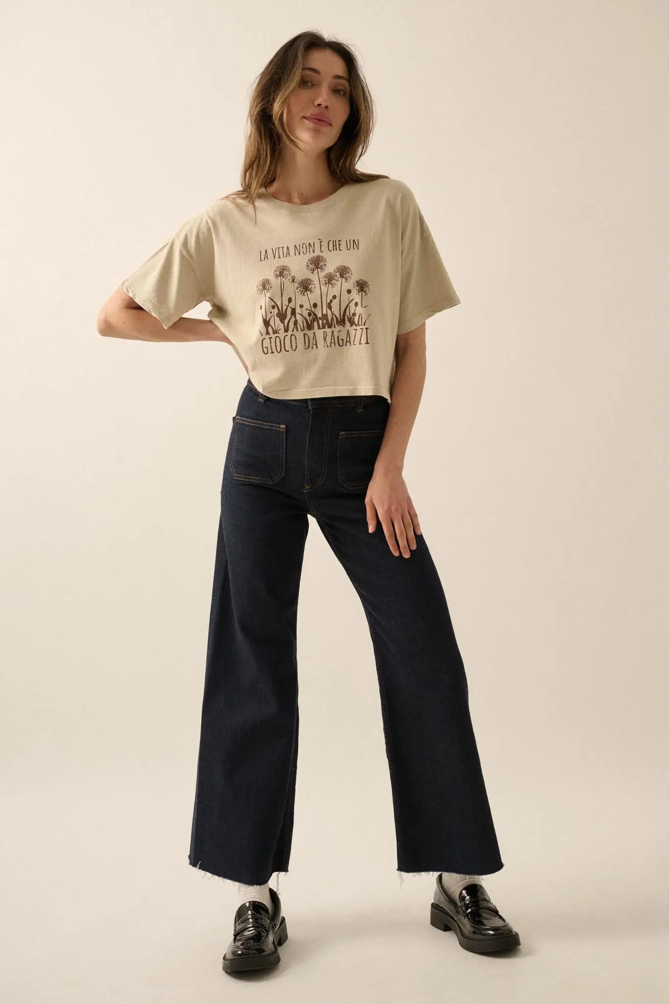 Gioco da Ragazzi Cropped Dandelion Graphic Tee - Image 3