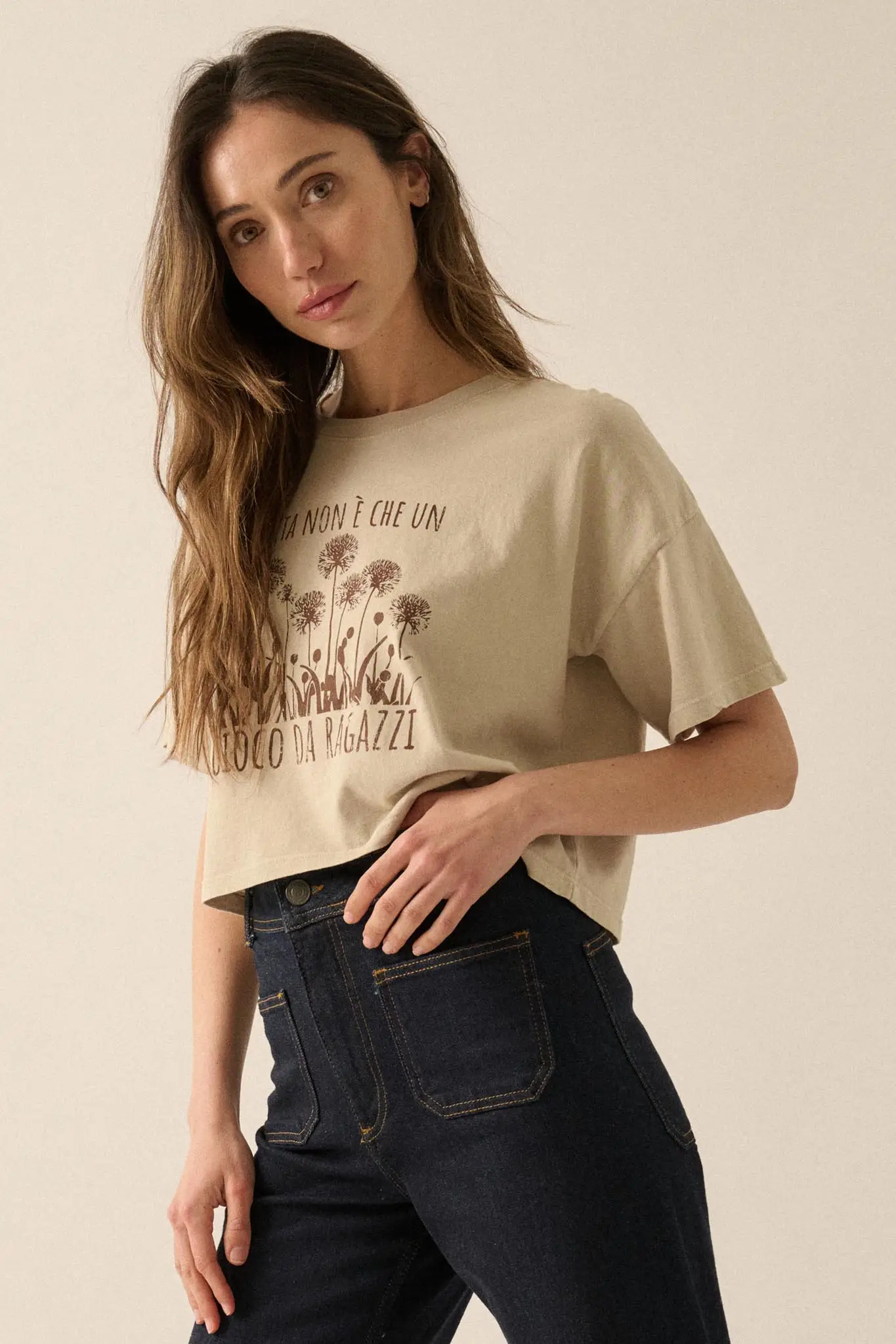 Gioco da Ragazzi Cropped Dandelion Graphic Tee - Image 5