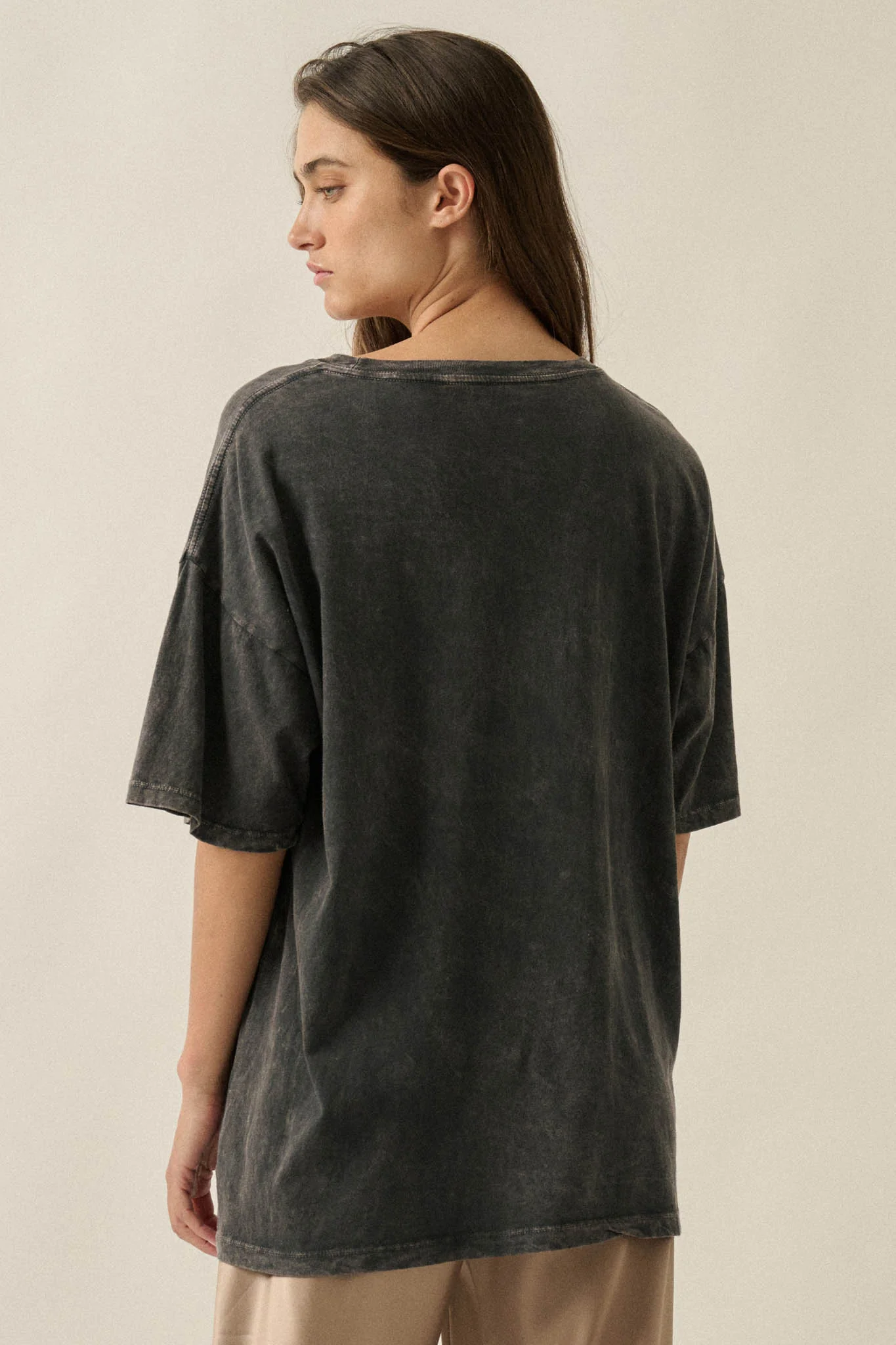 Golden Giraffe Vintage-Wash Oversize Graphic Tee - Image 6