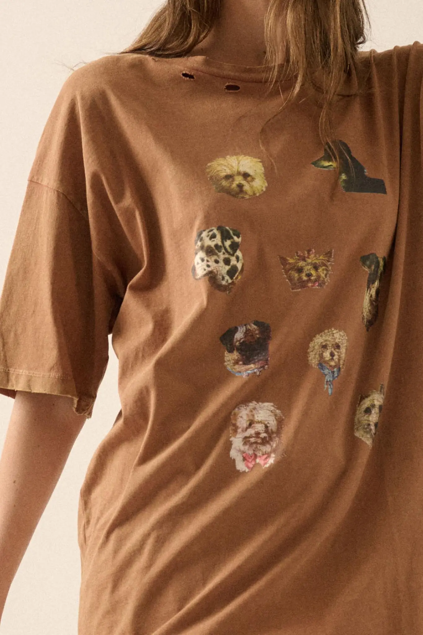 Good Dogs Distressed Oversize Graphic Tee - Image 2