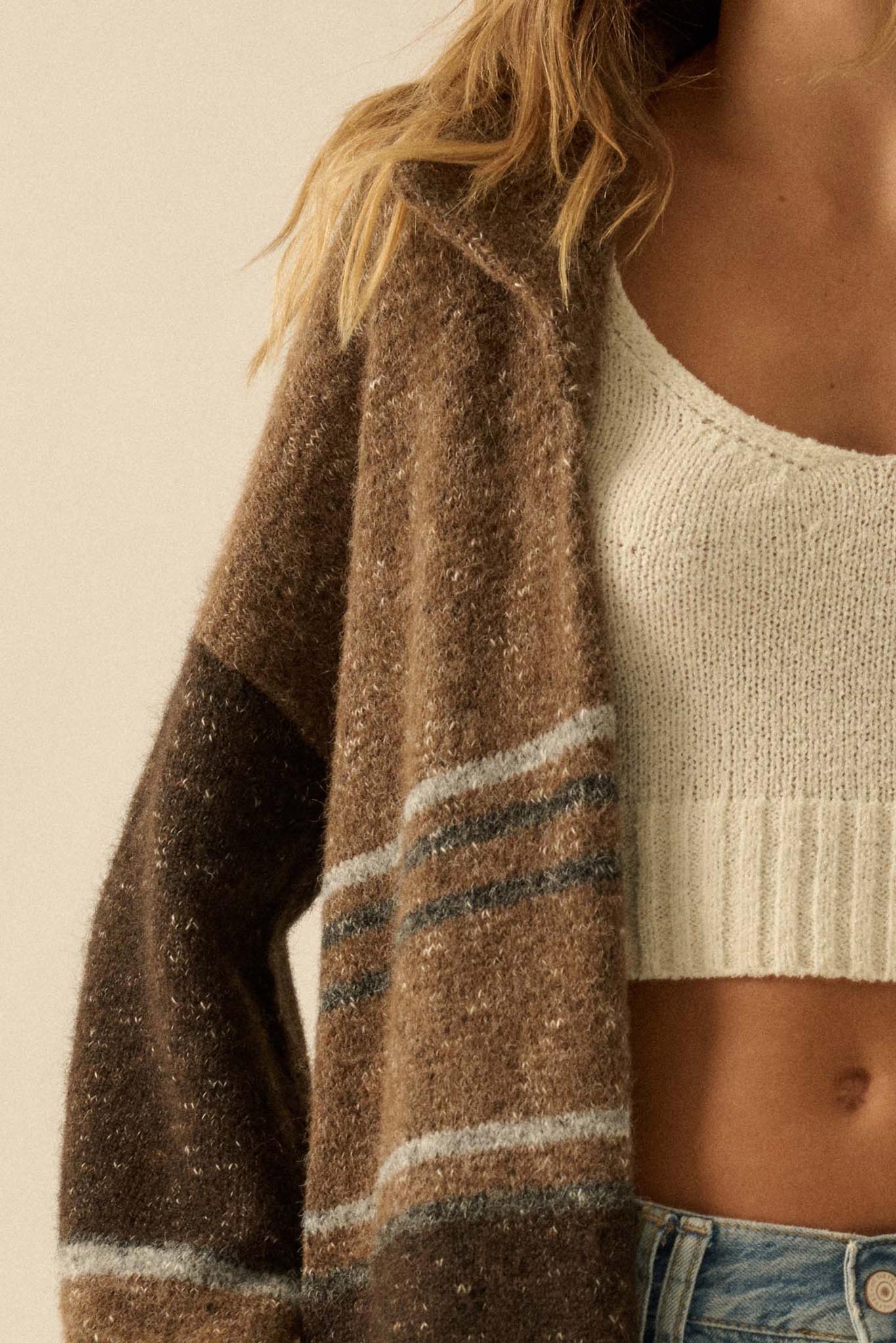 Good Earth Striped Open-Front Duster Cardigan - Image 5