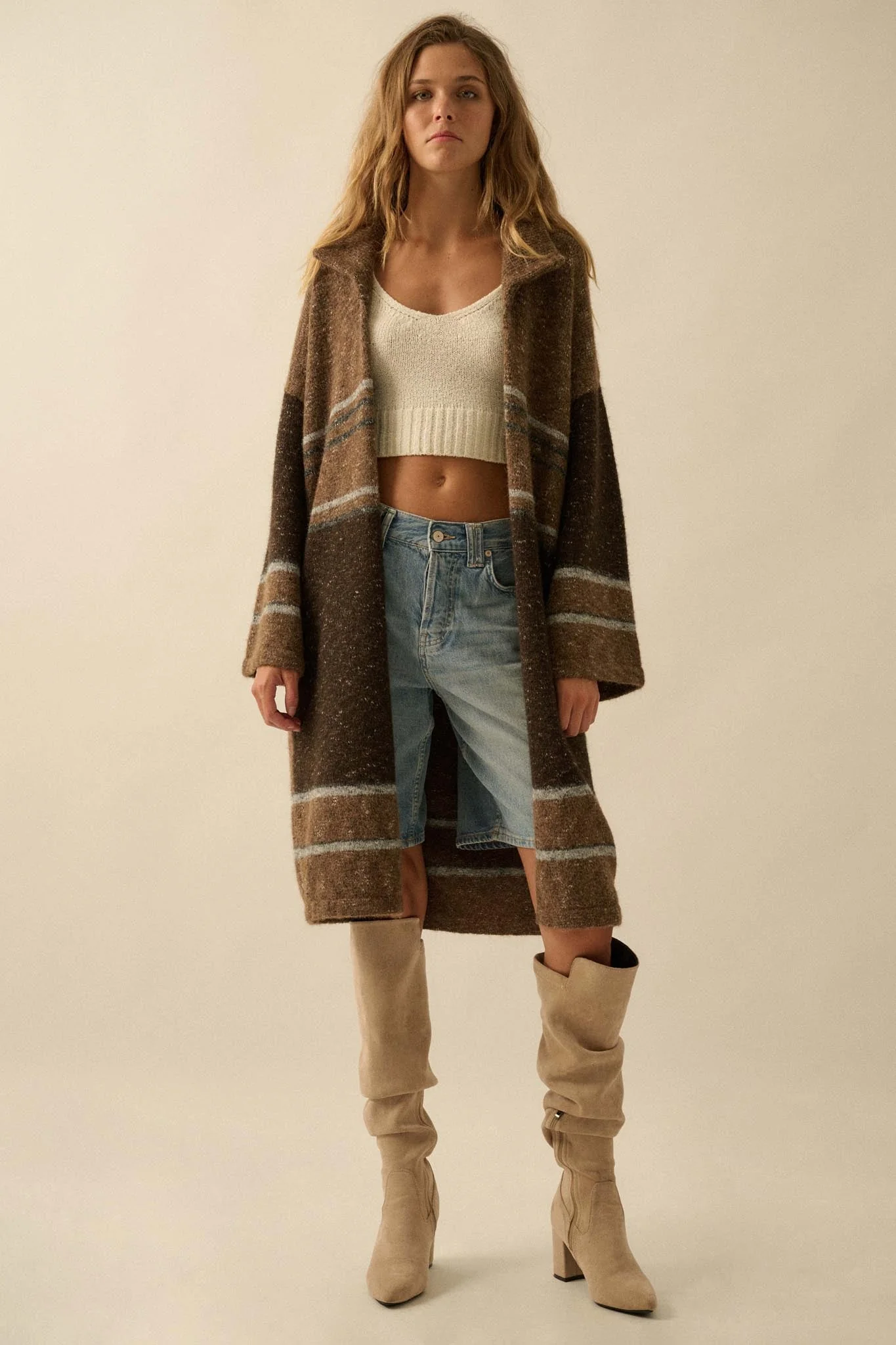 Good Earth Striped Open-Front Duster Cardigan - Image 6