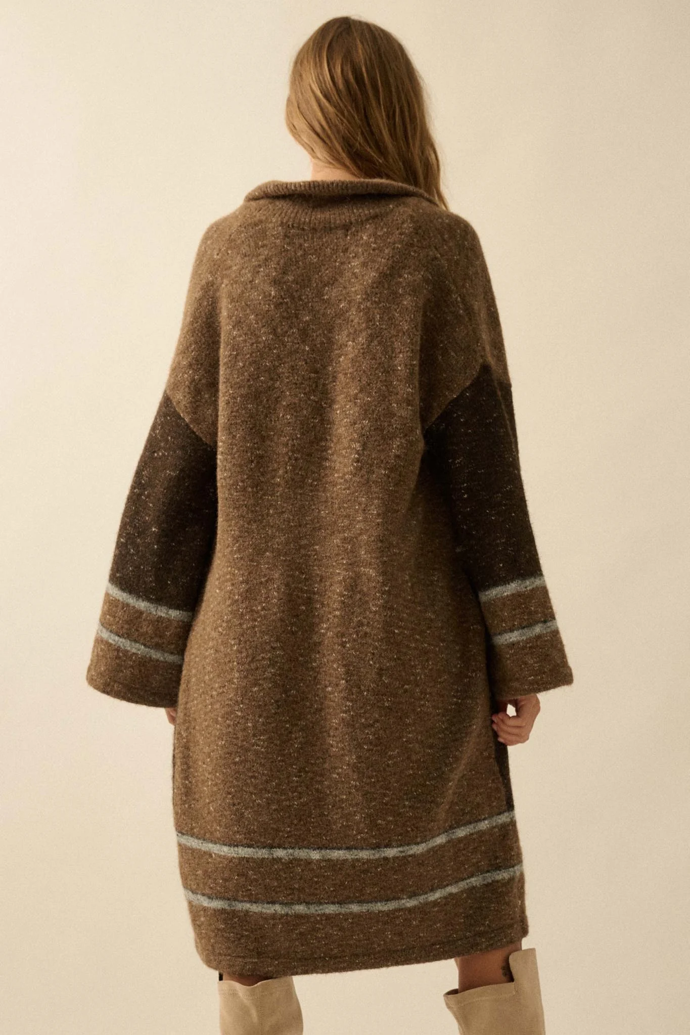 Good Earth Striped Open-Front Duster Cardigan - Image 9