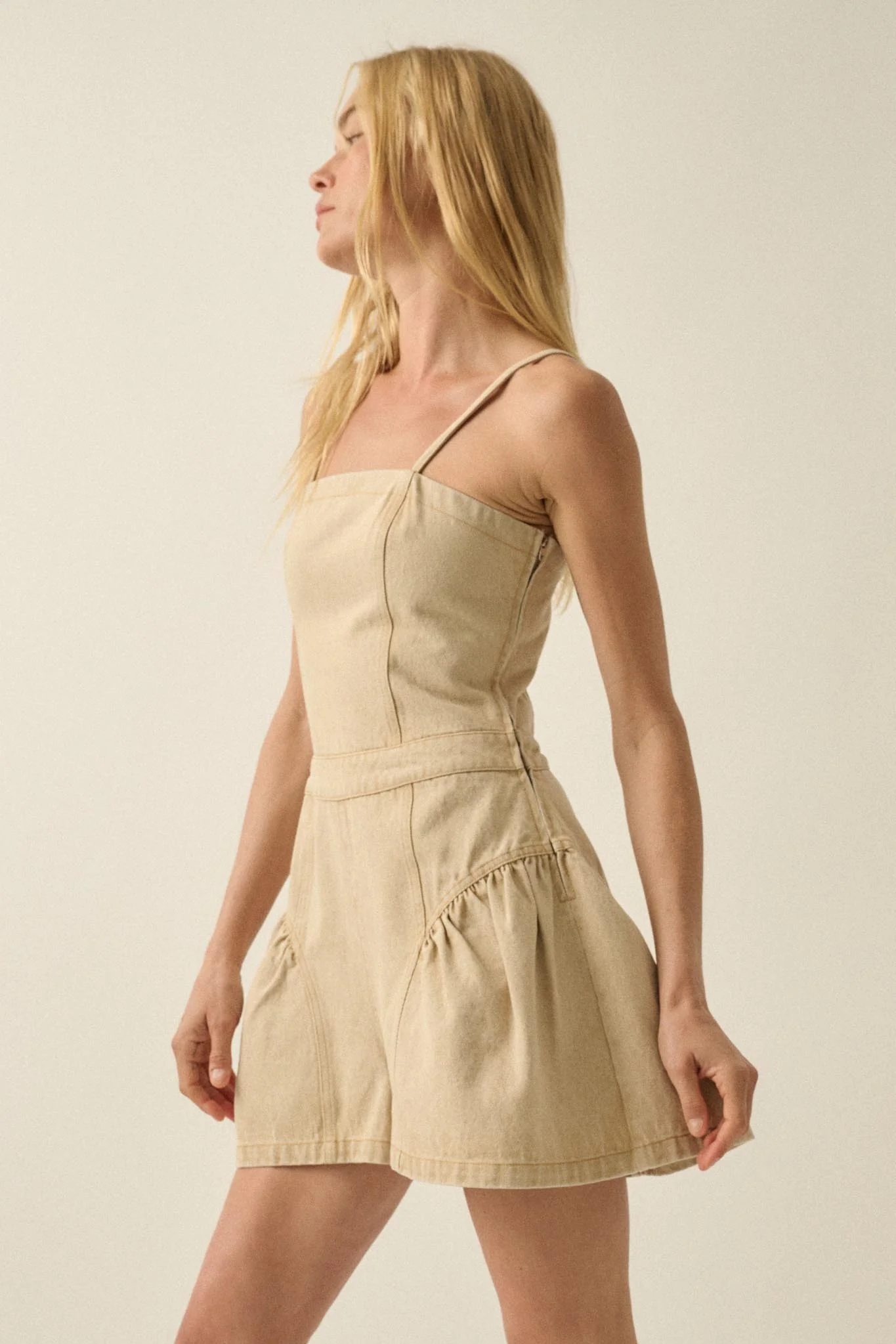 Good Jeans Denim Ruffled Wide-Leg Cami Romper - Image 20