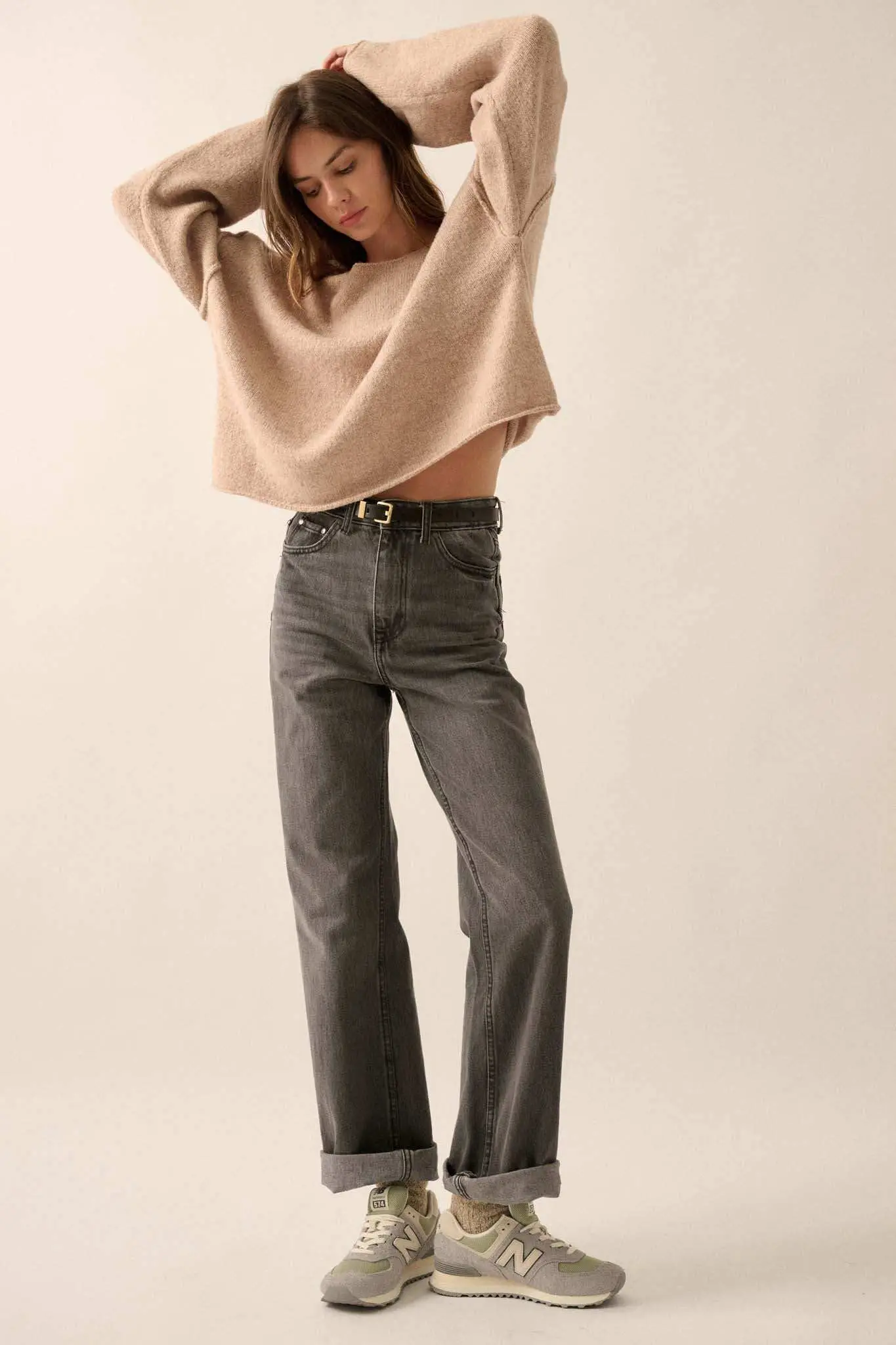 Good Life Exposed-Seam Rolled-Edge Sweater - Image 10