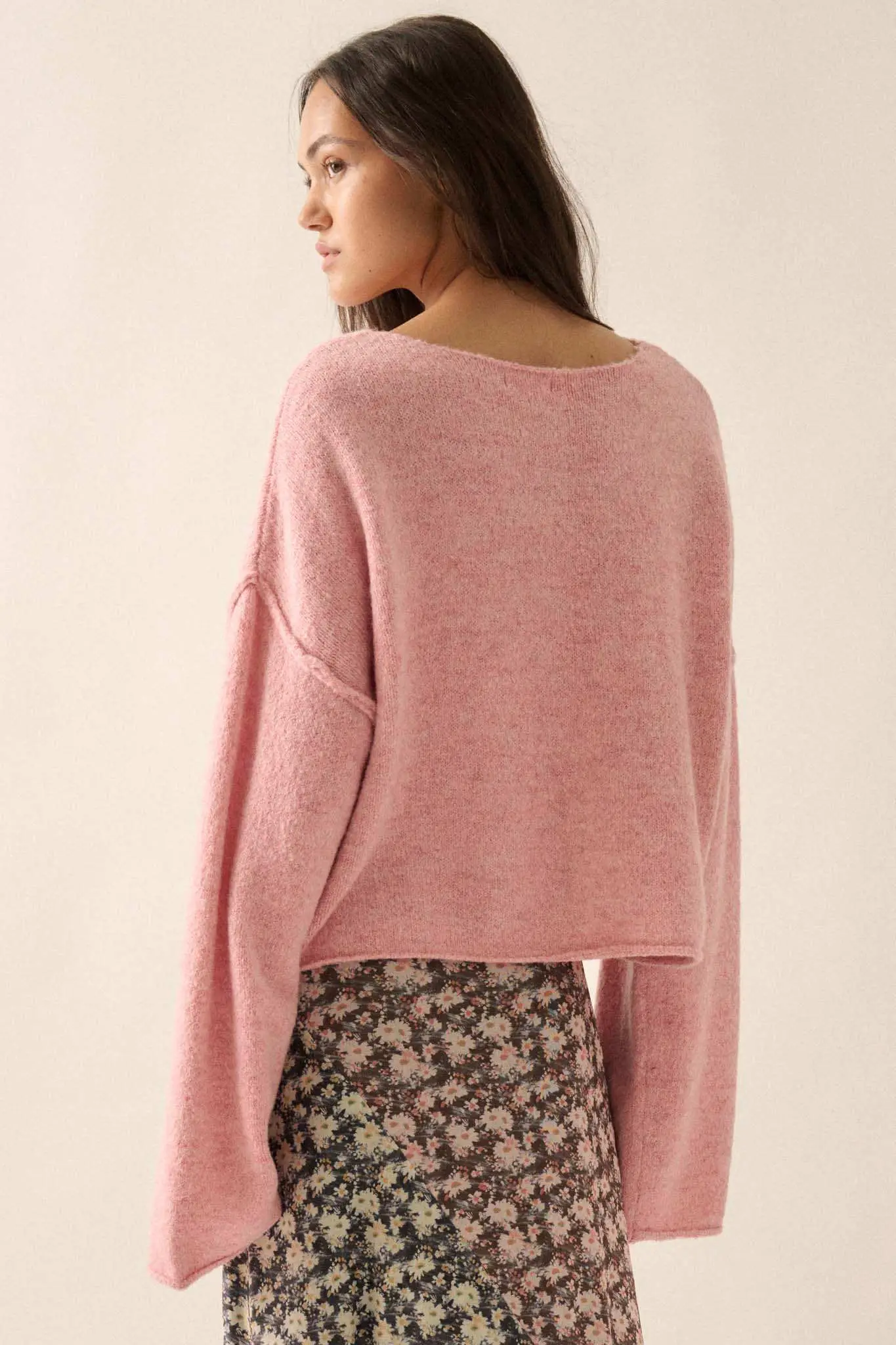 Good Life Exposed-Seam Rolled-Edge Sweater - Image 6