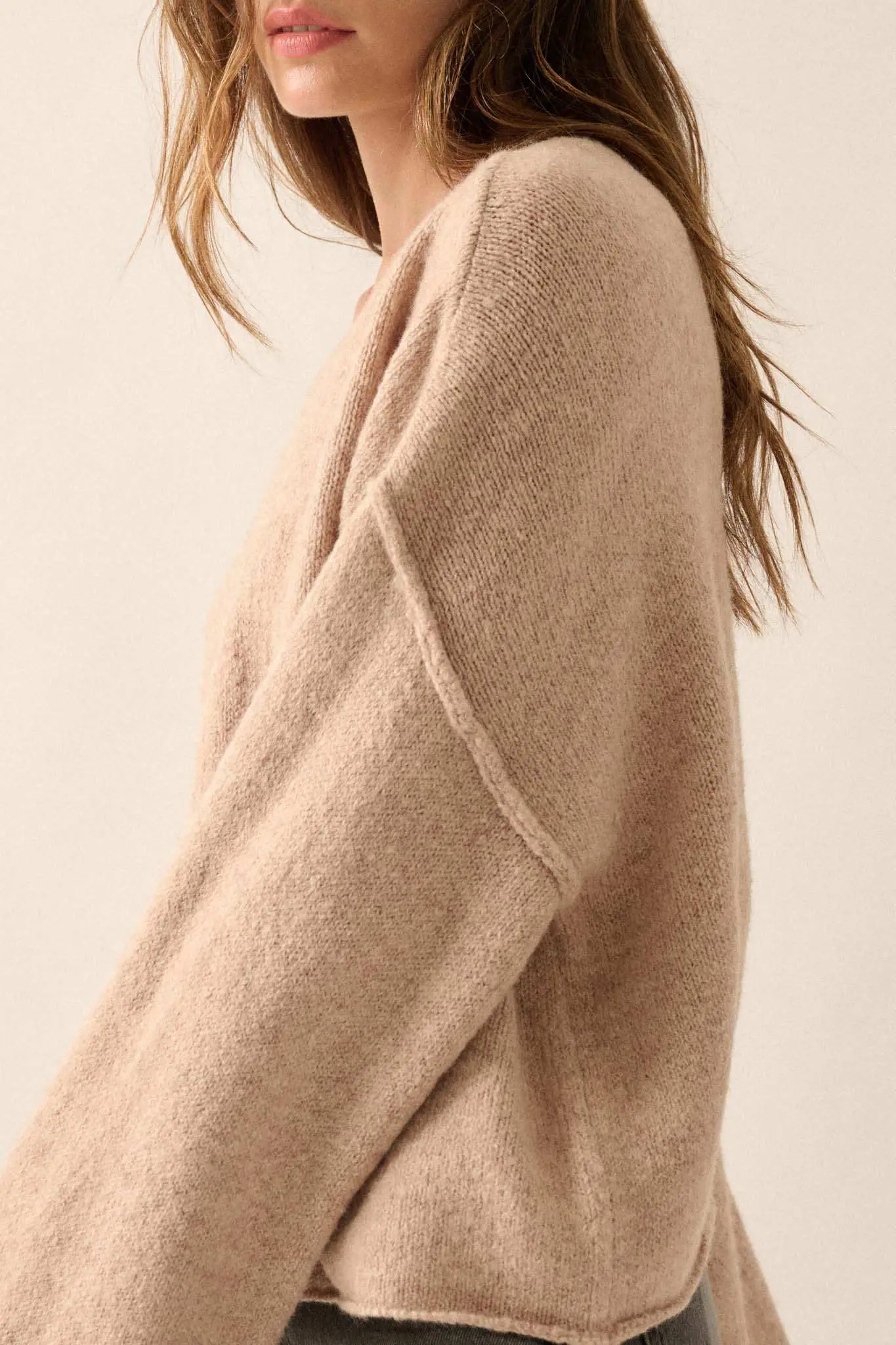 Good Life Exposed-Seam Rolled-Edge Sweater - Image 9
