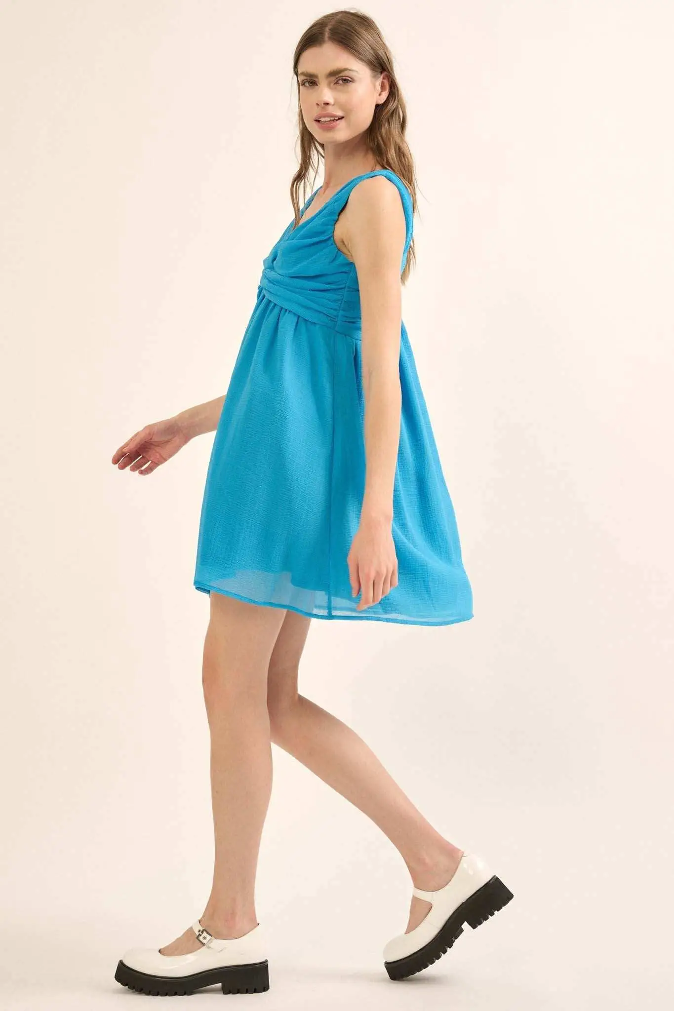 Gossamer Girl Crepe Chiffon Twist-Front Mini Dress - Image 11