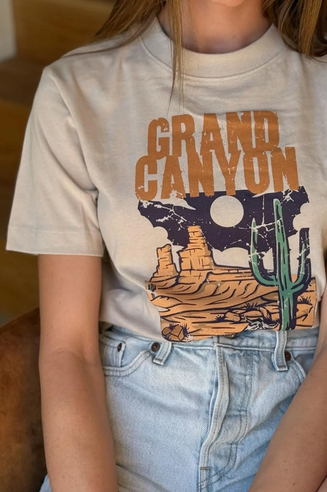 Grand Canyon Vintage-Print Cropped Graphic Tee - Image 2
