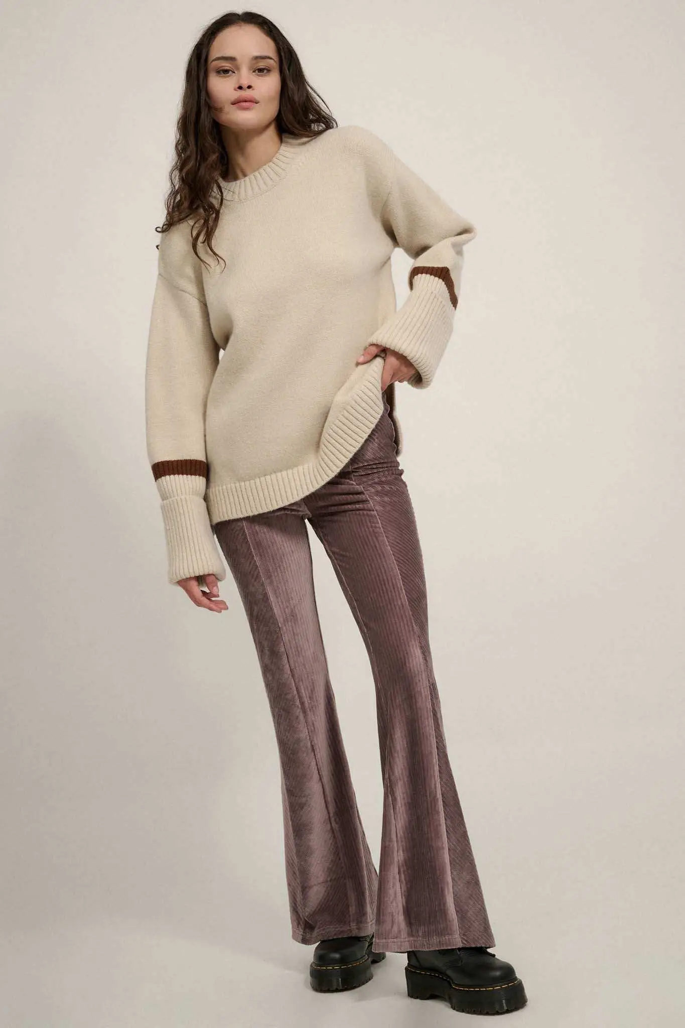 Groove Me Striped Velvet Flare Pants - Image 9