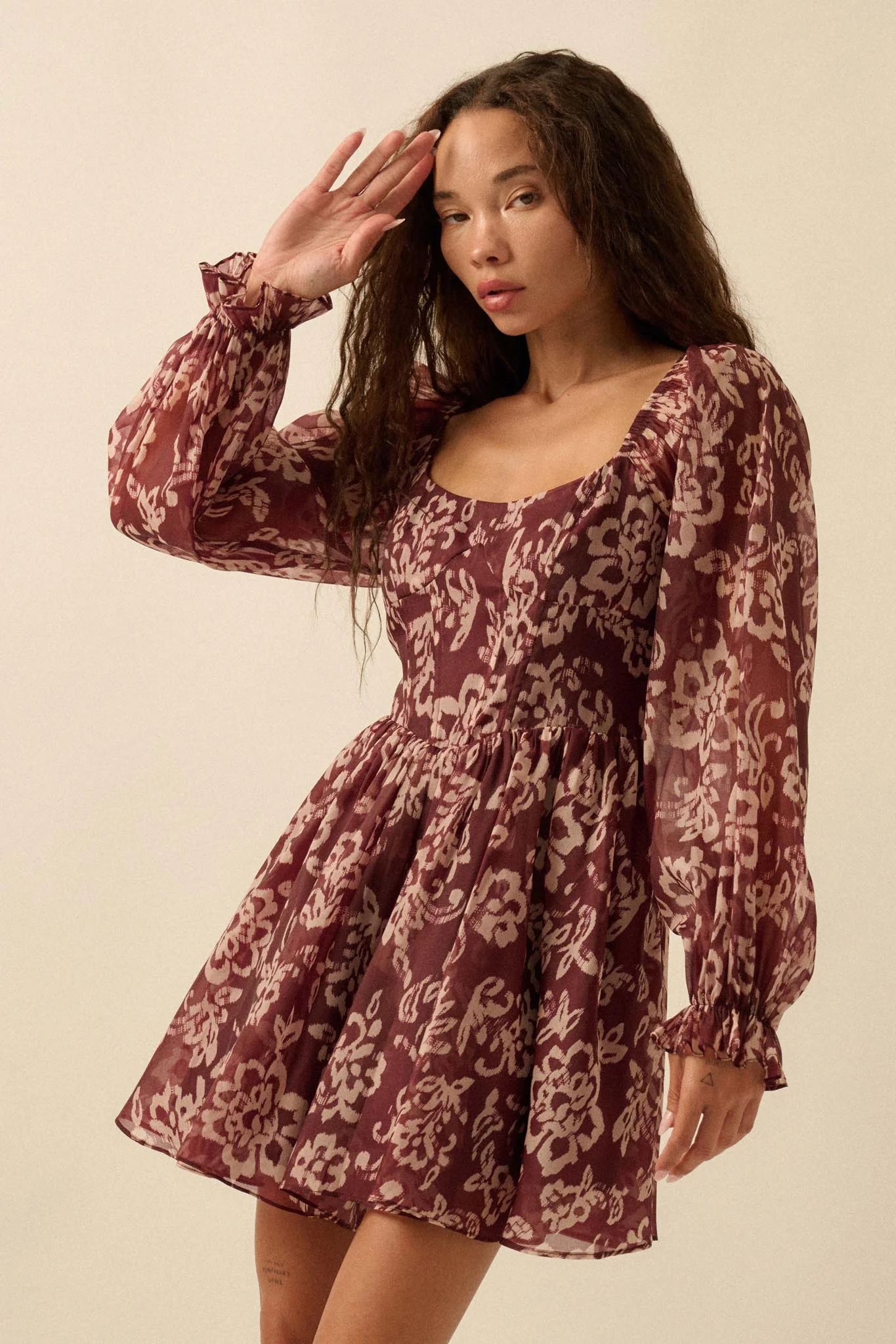 Grow in Grace Floral Organza Corset Romper Dress - Image 5