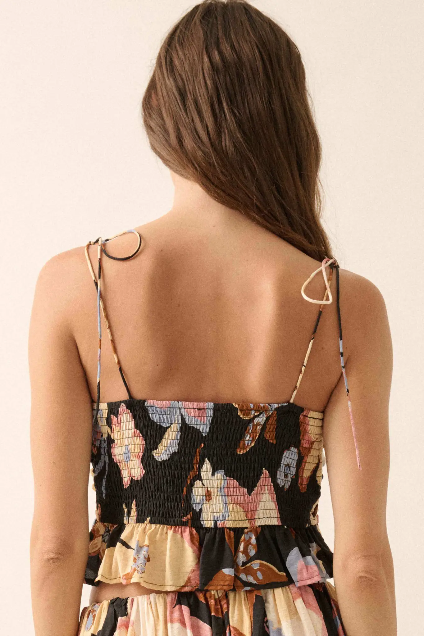 Grow On Textured Floral Cropped Tie-Front Cami Top - Image 11