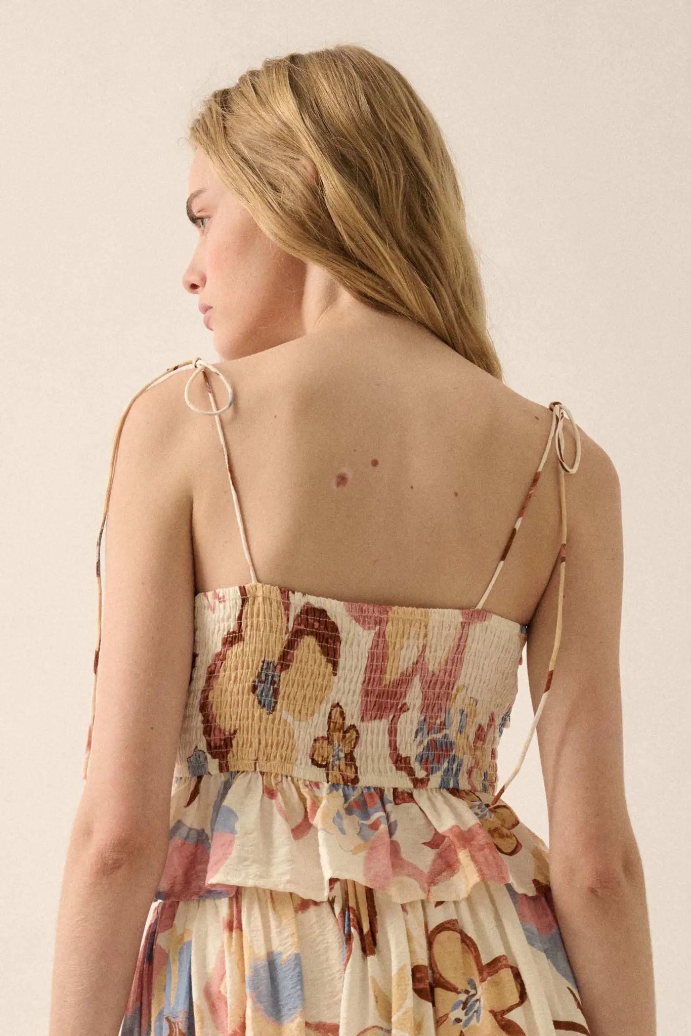 Grow On Textured Floral Cropped Tie-Front Cami Top - Image 16