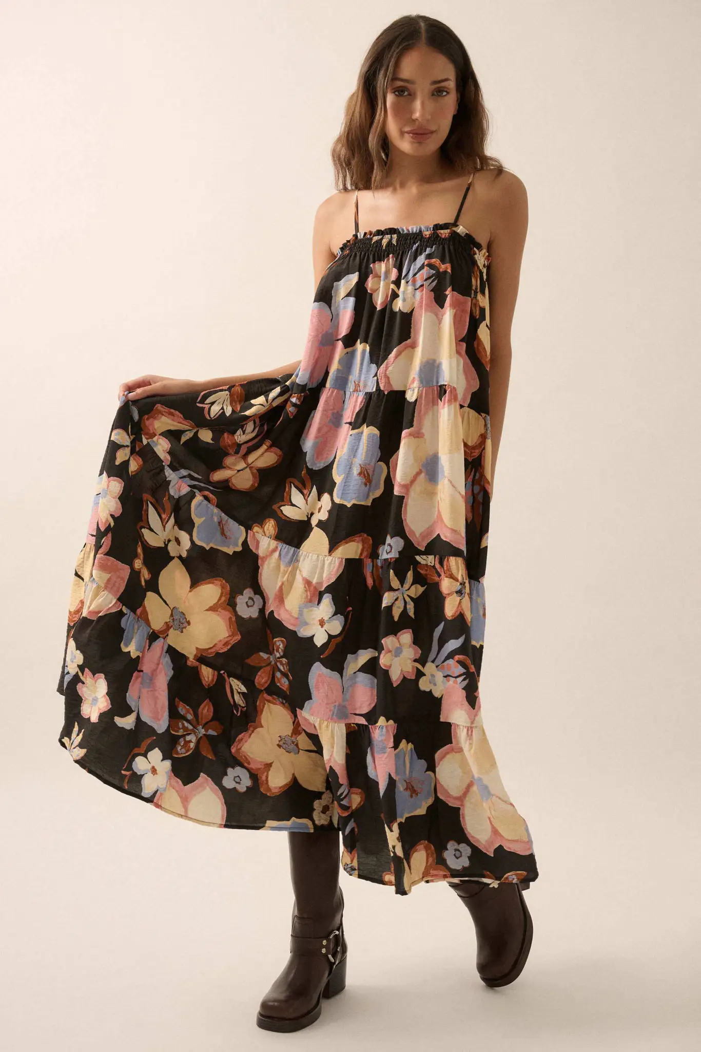 Growing Places Textured Floral Tiered Maxi Dress - Image 5