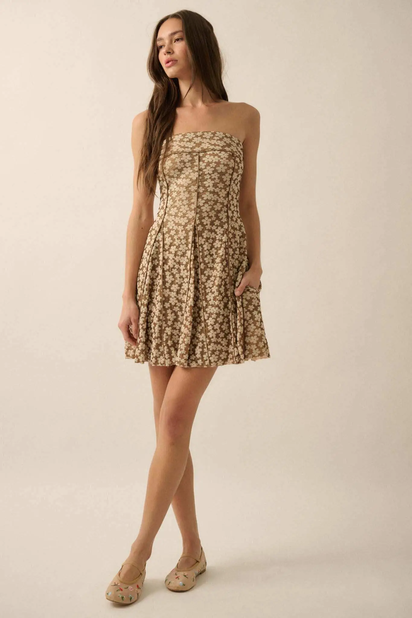 Grown Girl Strapless Floral Godet Mini Dress - Image 3