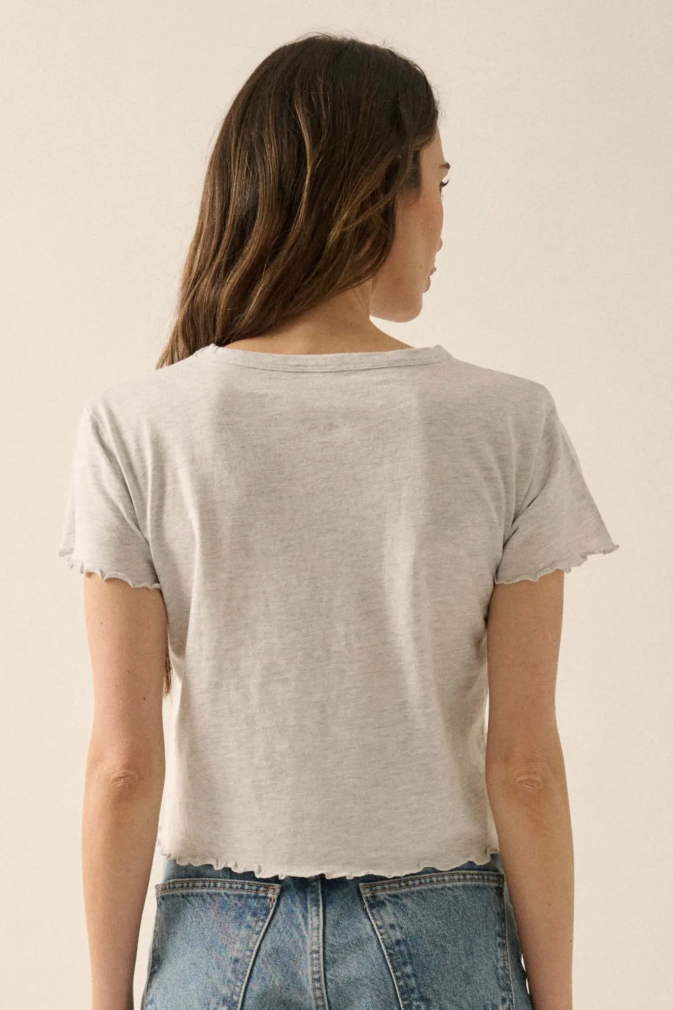 Hand to Hand Floral Graphic Baby Tee - Image 6