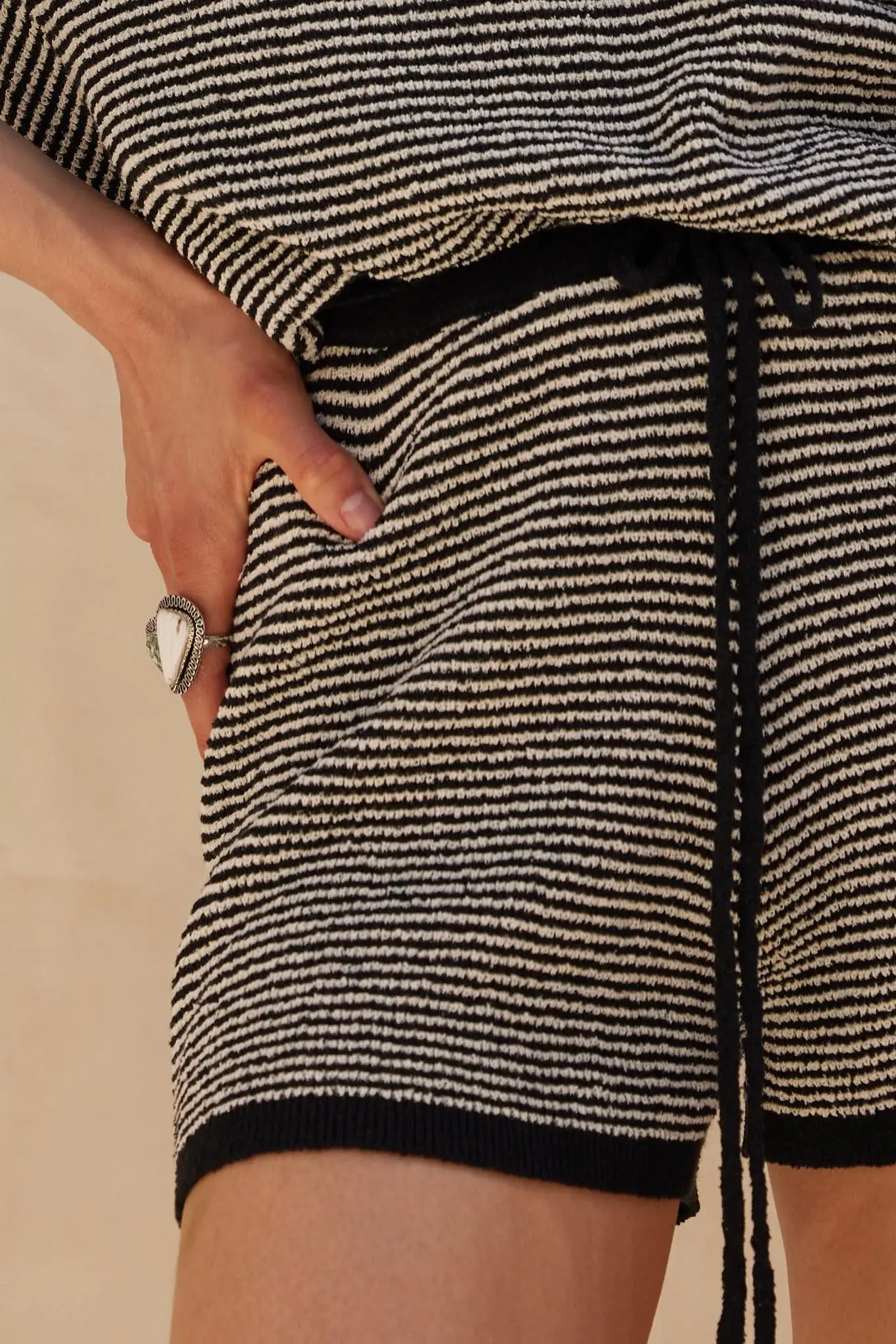 Happy Days Striped Drawstring Sweater Shorts - Image 22