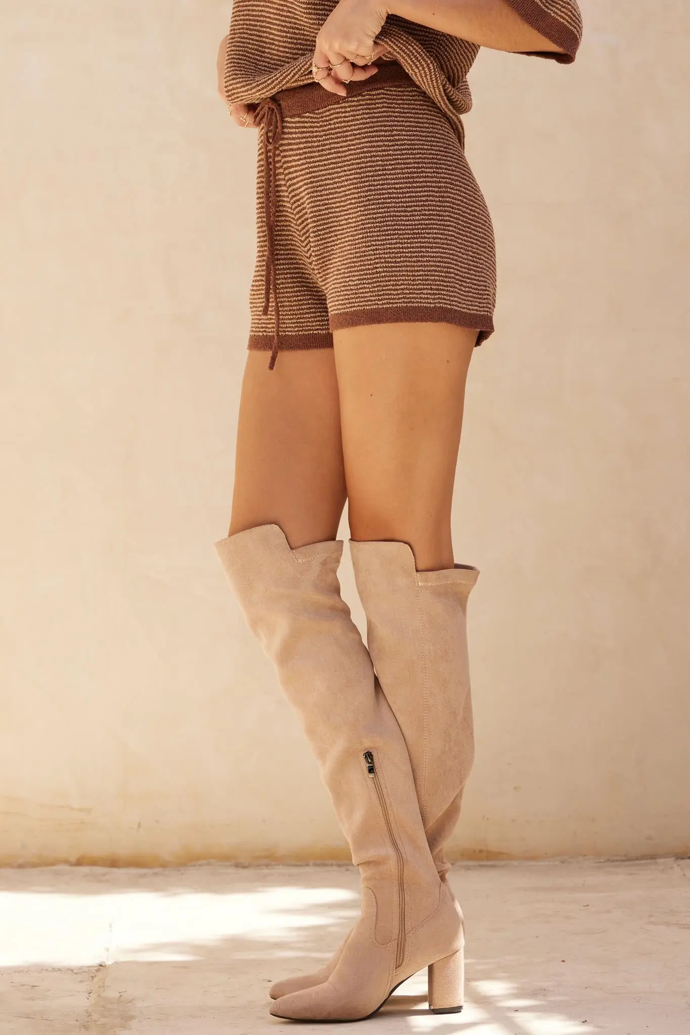 Happy Days Striped Drawstring Sweater Shorts - Image 29