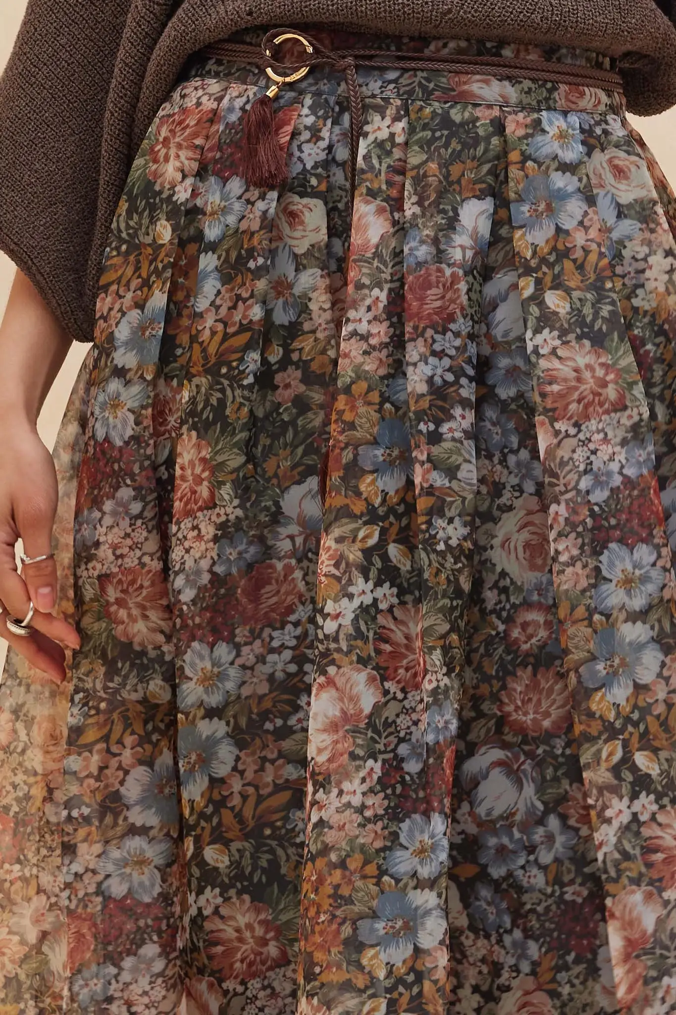 Harvest Garden Floral Organza Circle Midi Skirt - Image 3