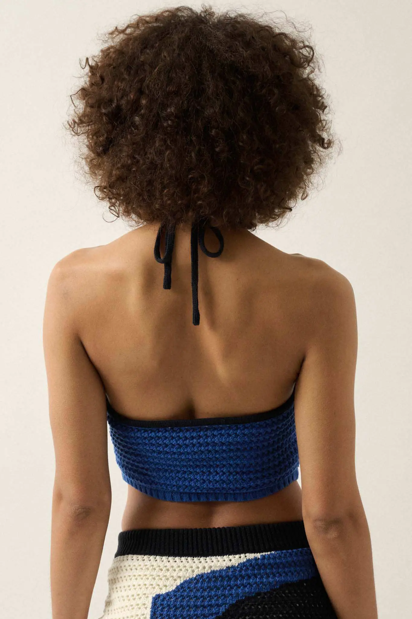 Heat Wave Colorblock Crochet Knit Halter Top - Image 9