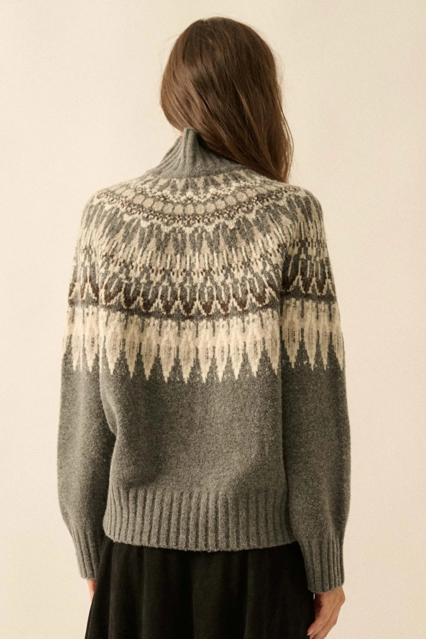 Heathered Hills Fair Isle Mock-Neck Sweater - Image 2