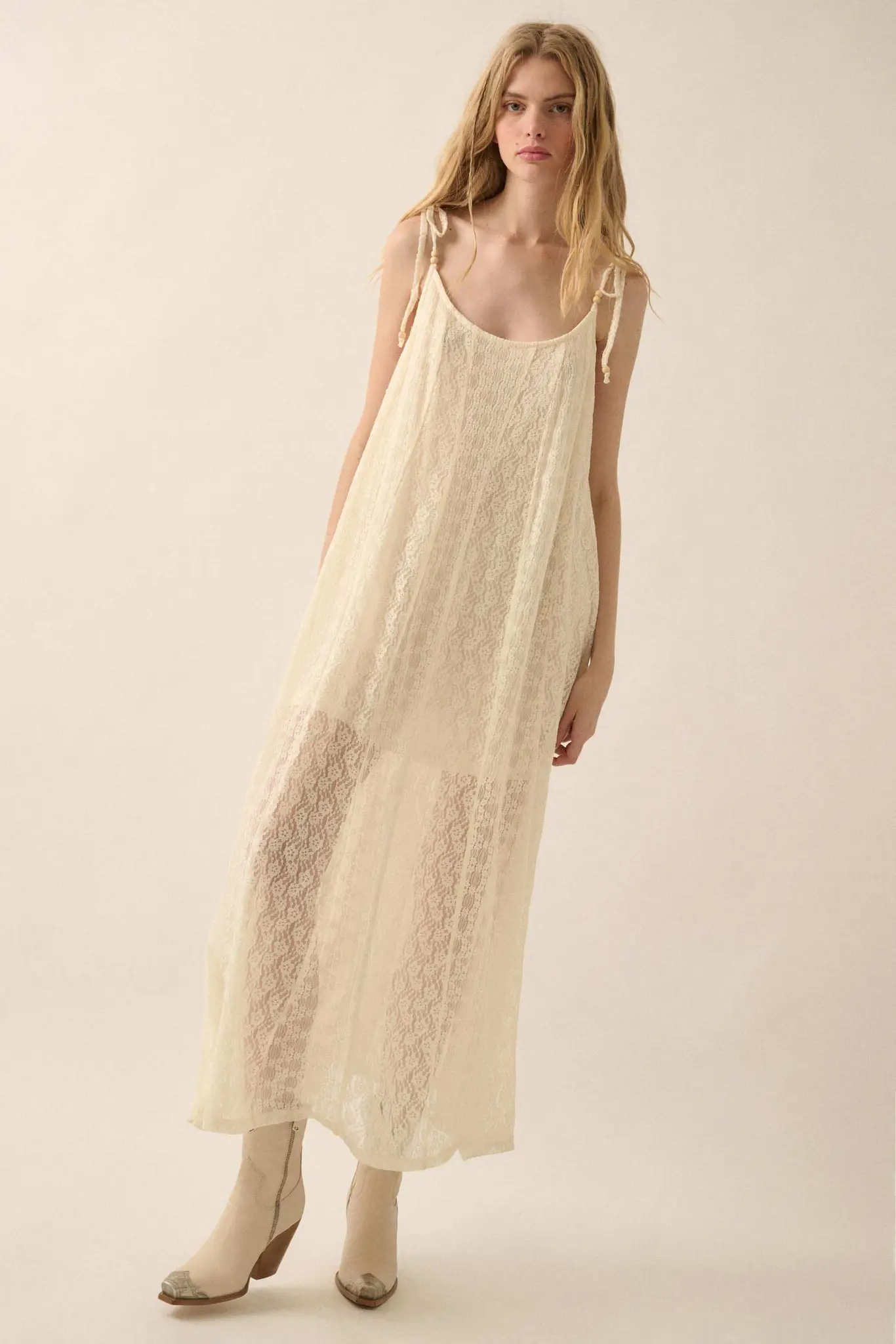 Heaven Knows Paneled Lace Maxi Slip Dress - Image 3