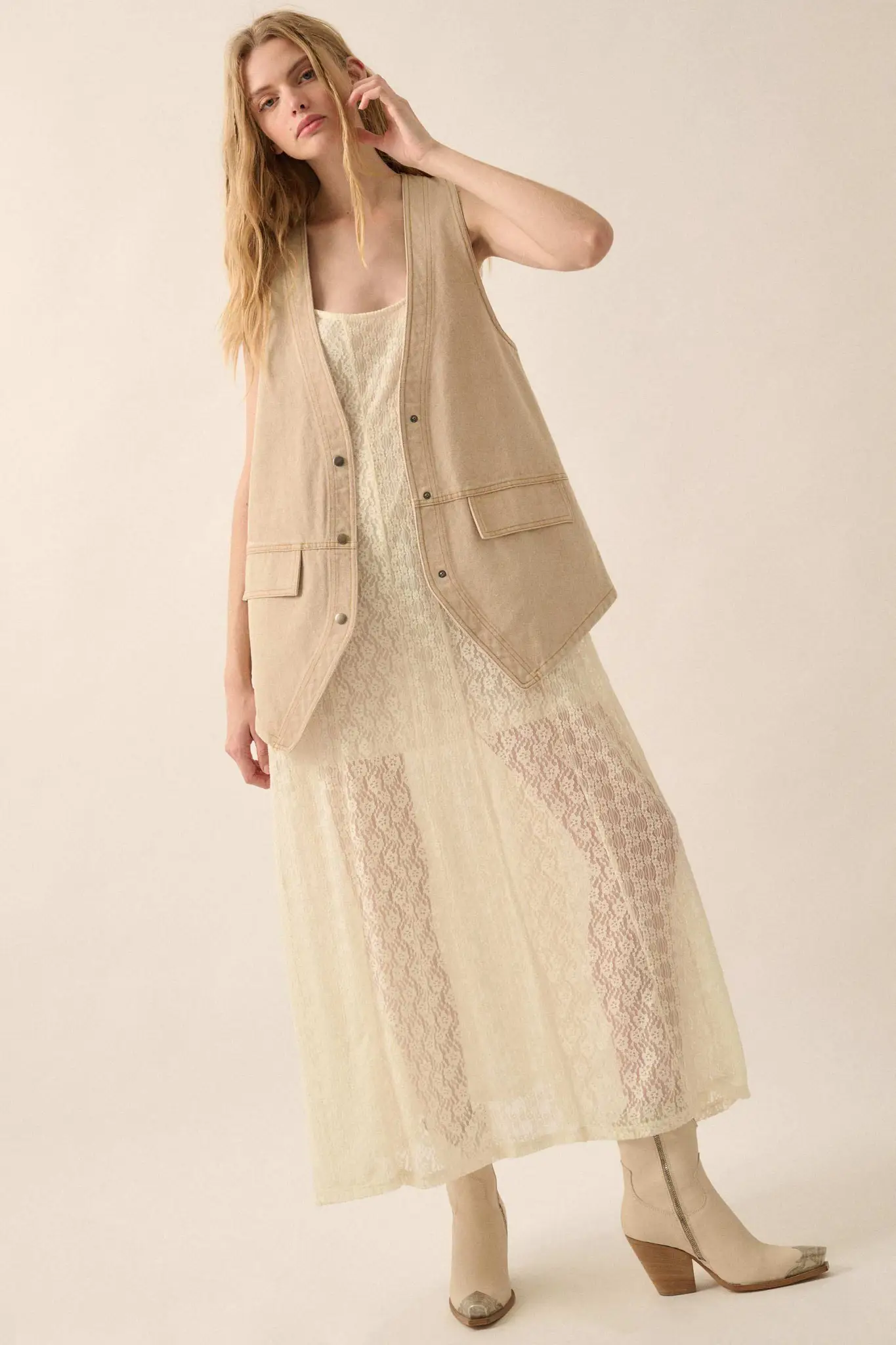 Heaven Knows Paneled Lace Maxi Slip Dress - Image 5