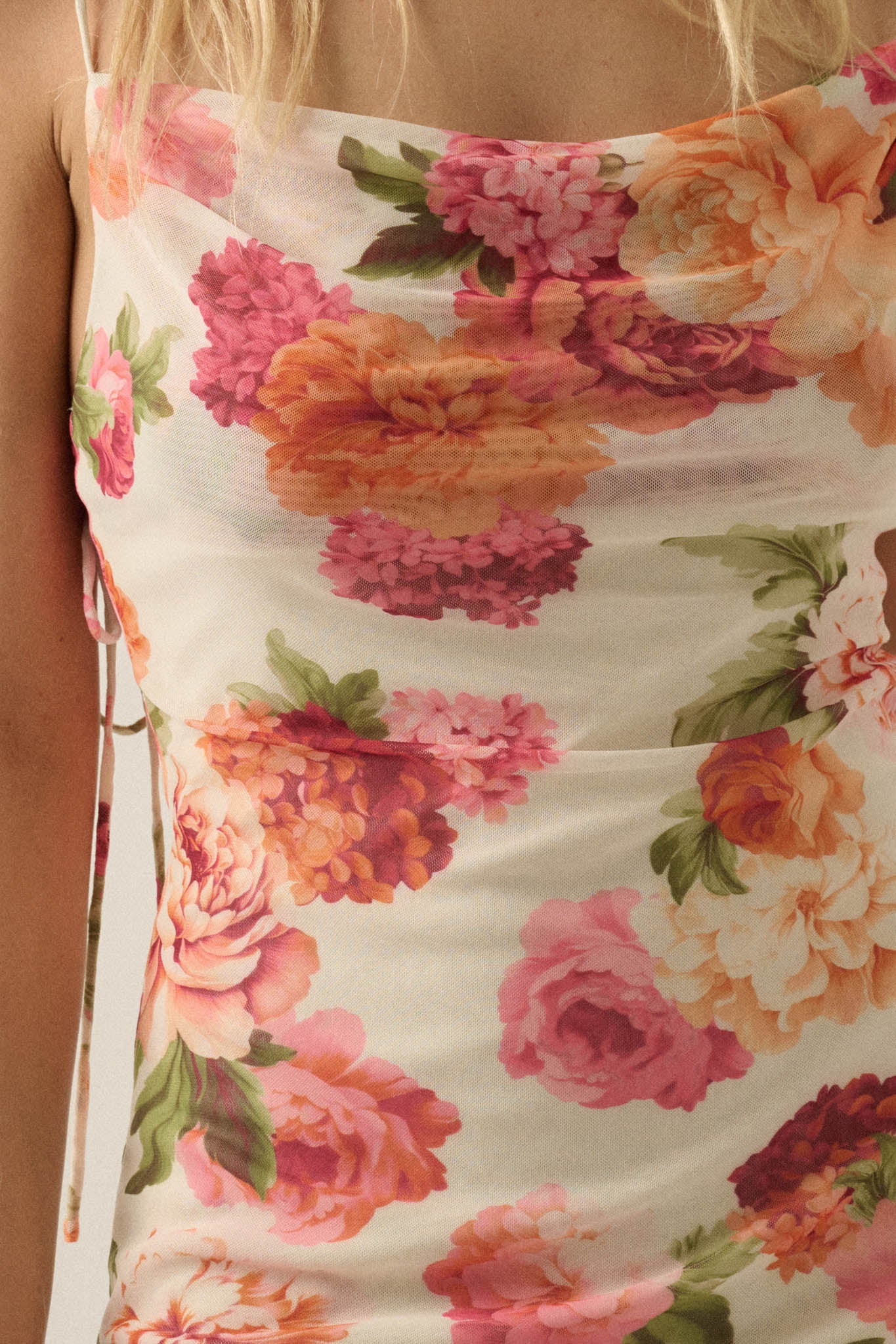 Heirloom Garden Floral Mesh Cowl-Neck Maxi Dress - Image 5