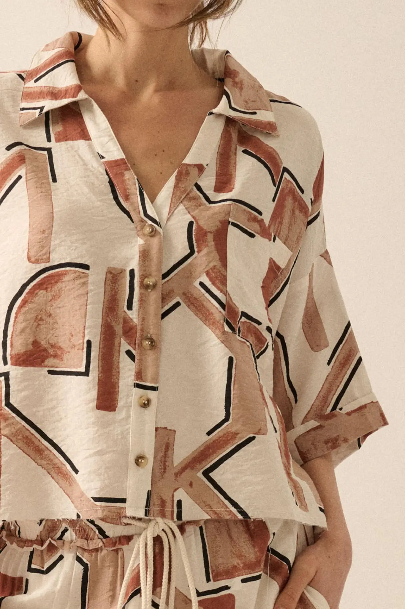 Hidden Realm Abstract-Print Pocket Camp Shirt - Image 4