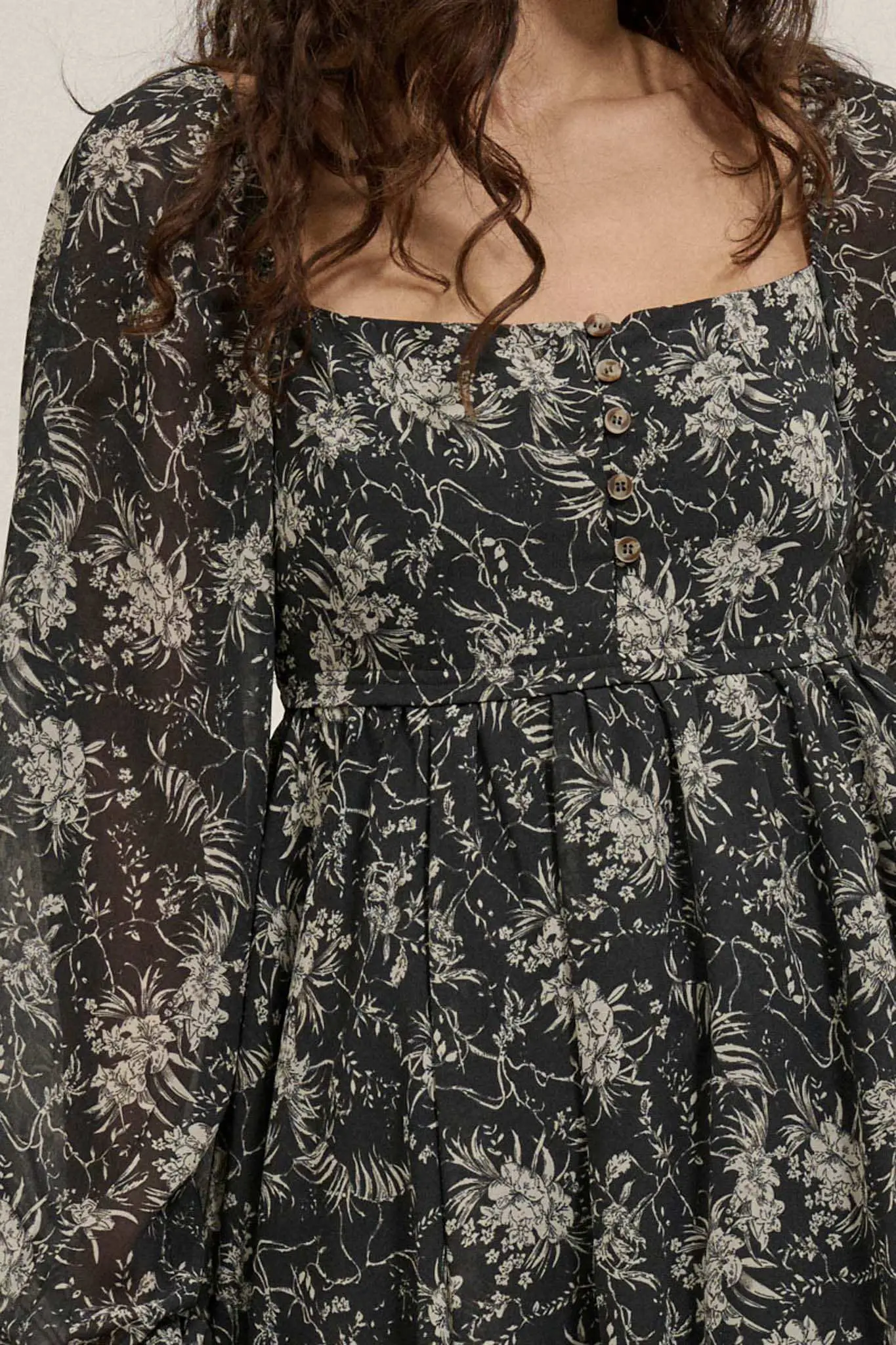 High Spirits Floral Chiffon Handkerchief Maxi Dress - Image 4