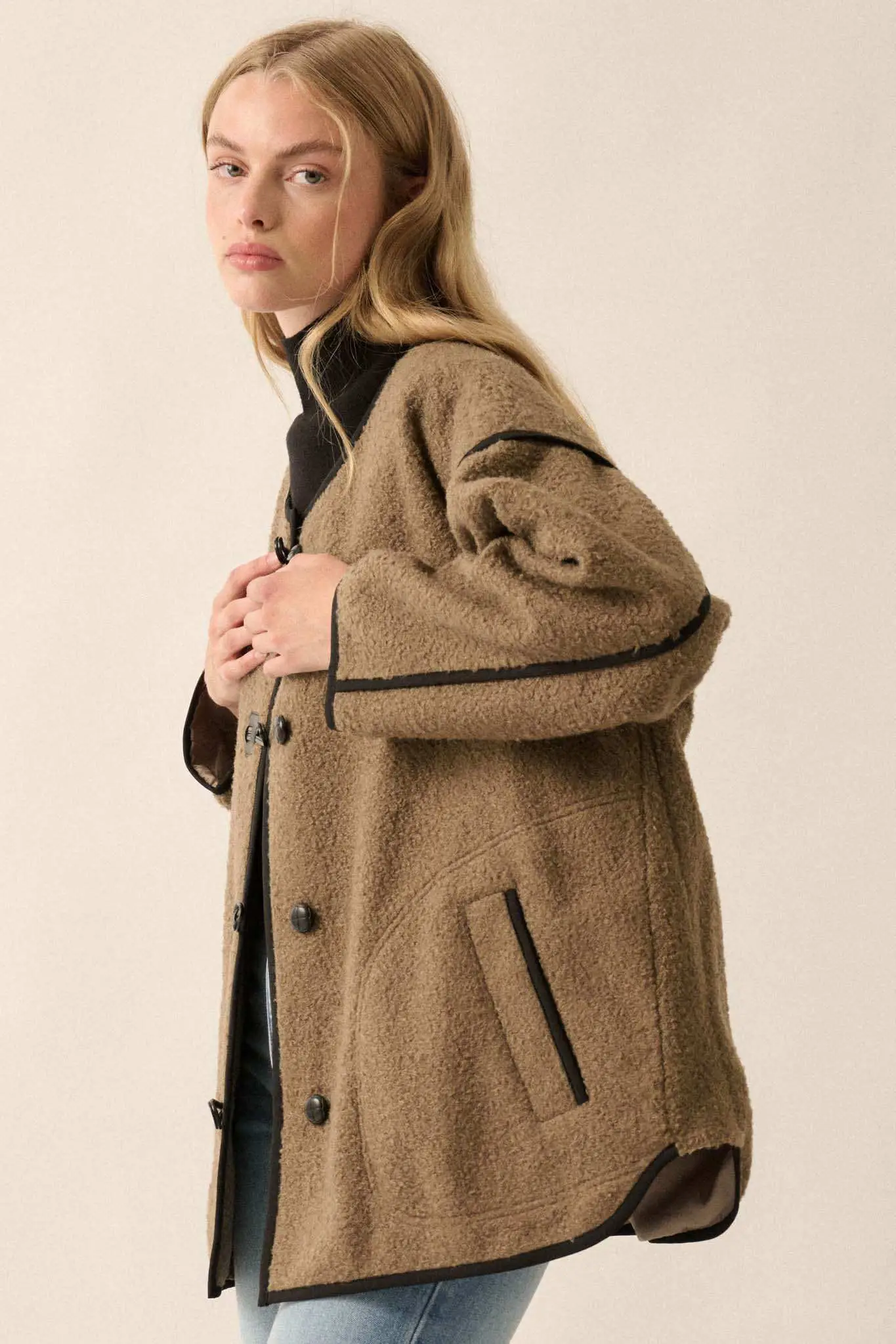 Himalayan Hideaway Sherpa Fleece Toggle Jacket - Image 6
