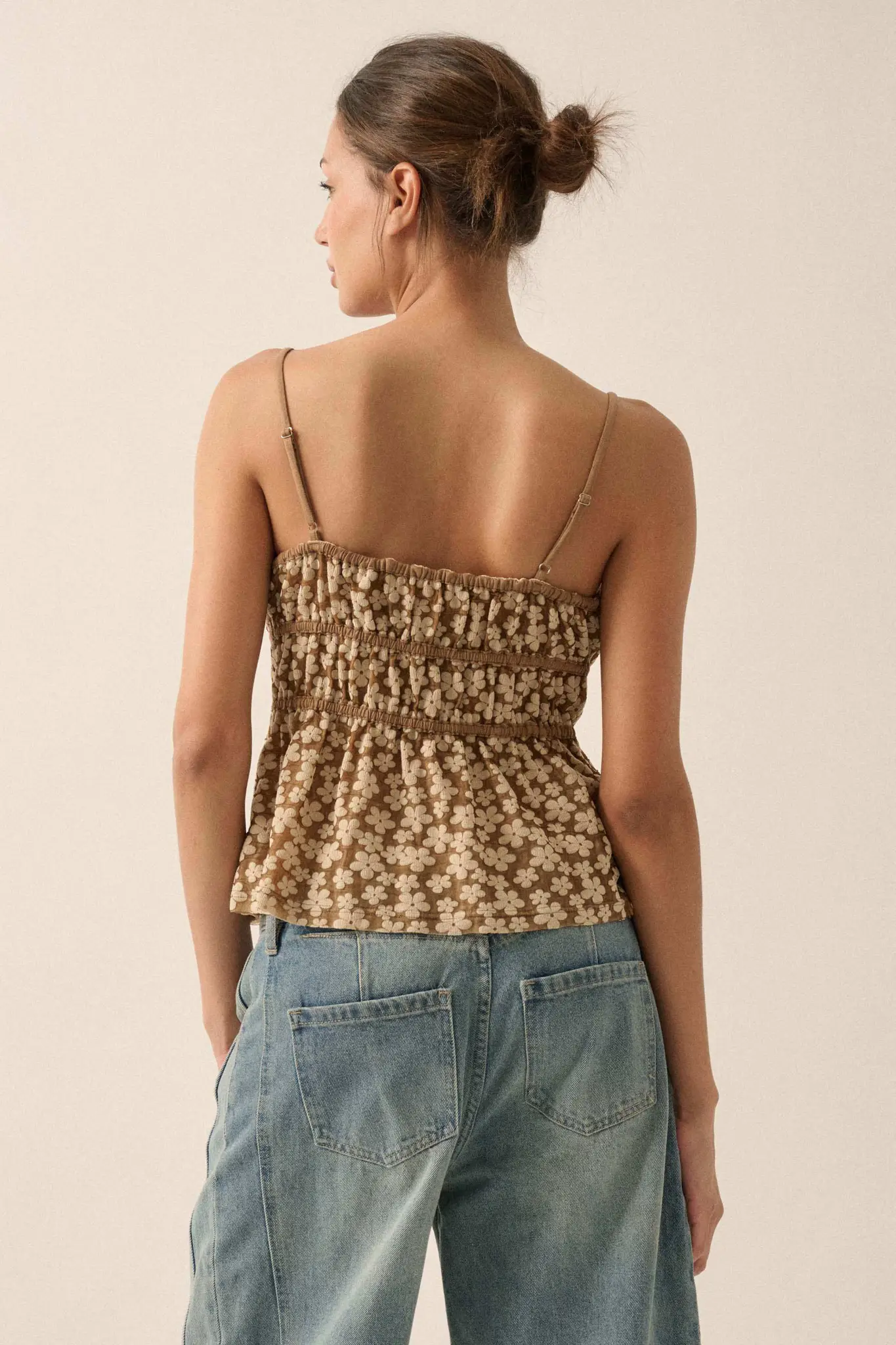 Home Grown Floral Tie-Front Babydoll Cami Top - Image 2
