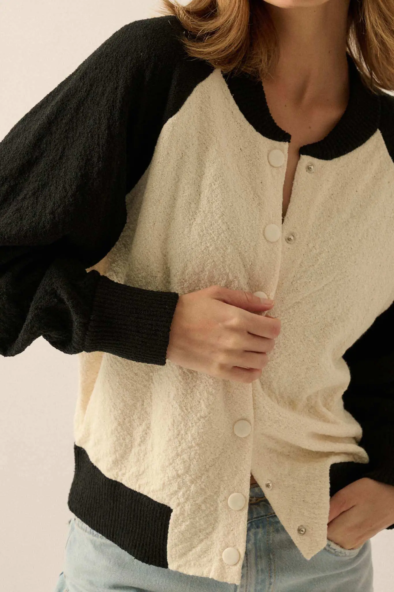 Home Run Colorblock Knit Varsity Bomber Jacket - Image 10