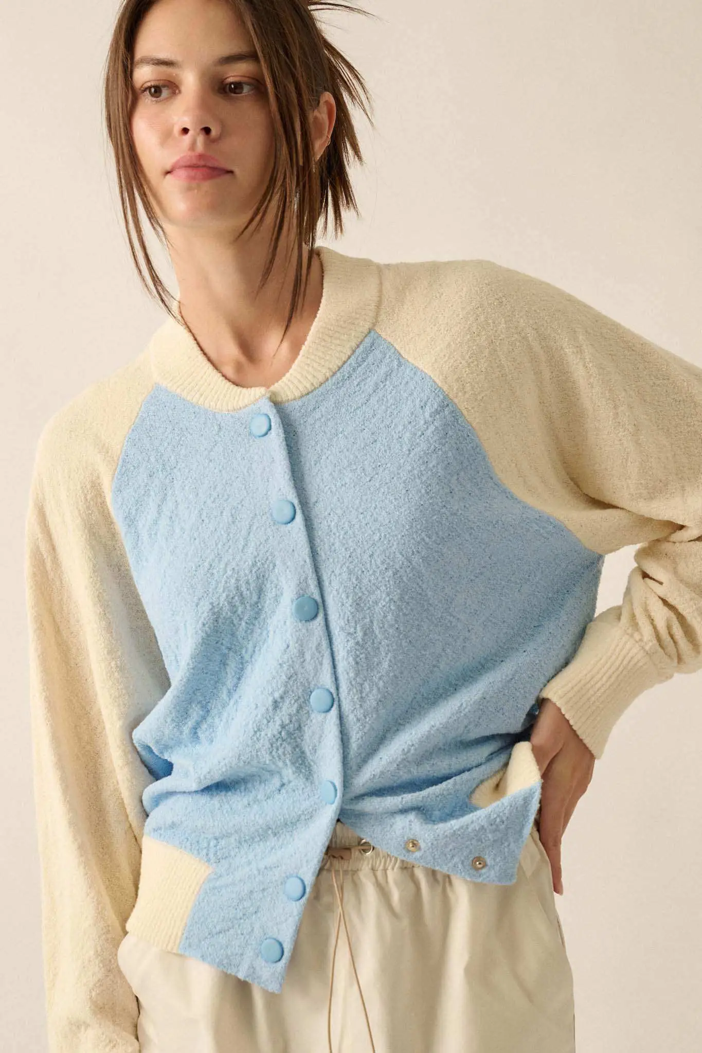 Home Run Colorblock Knit Varsity Bomber Jacket - Image 6