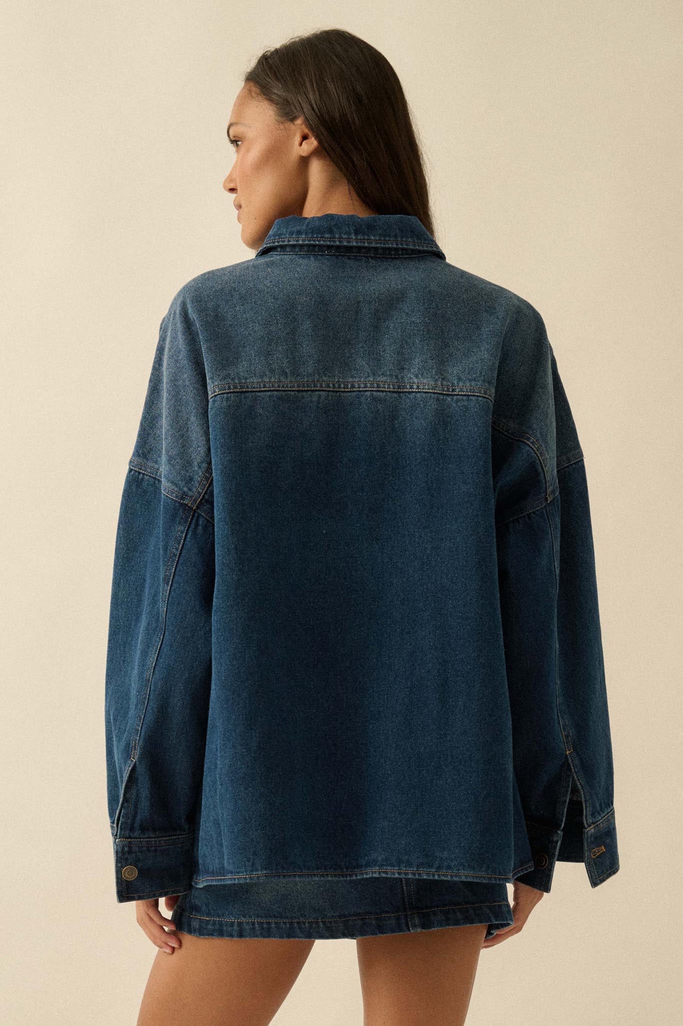 Honest Living Washed Denim Pocket Shacket - Image 9