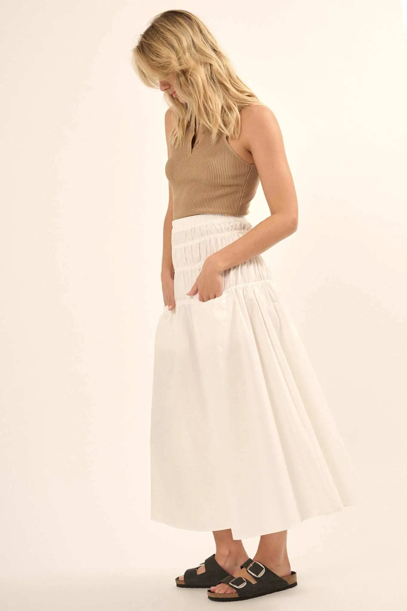 Honest to Goodness Gathered Pocket Maxi Skirt - Image 11
