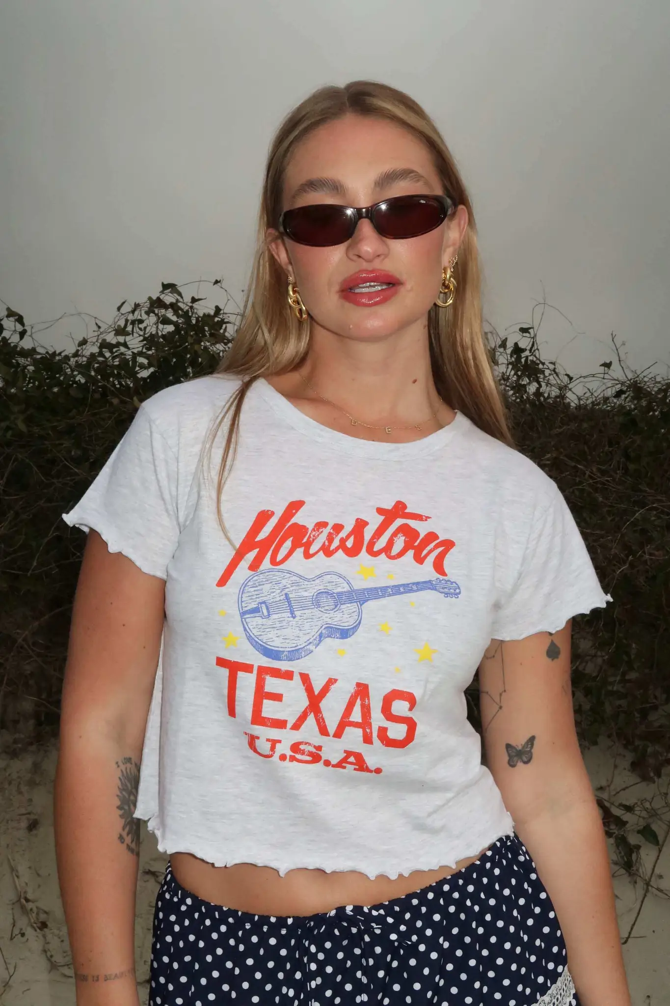 Houston Texas Cropped Graphic Baby Tee - Image 4