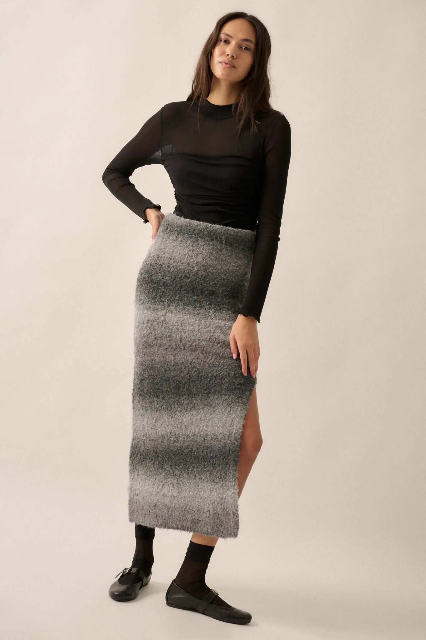 Hue Are You Ombre Knit Maxi Sweater Skirt - Image 13