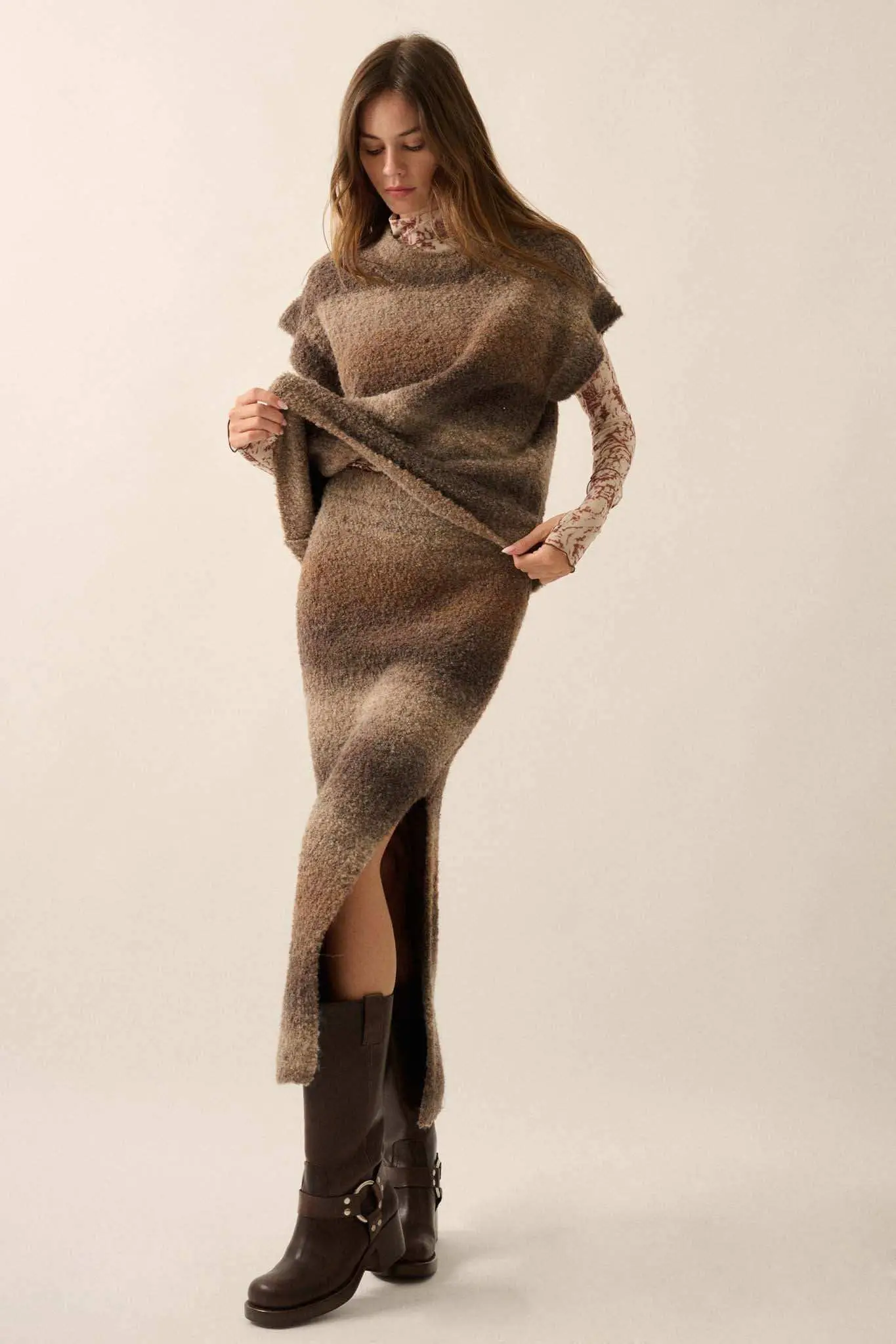 Hue Are You Ombre Knit Maxi Sweater Skirt - Image 7