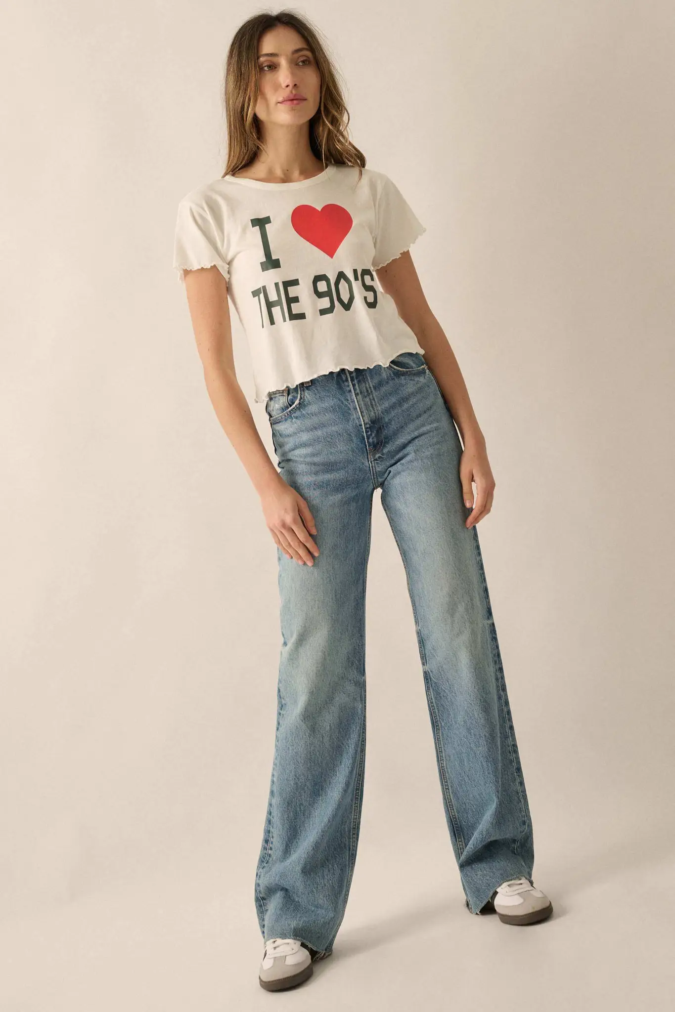 I Heart the 90's Cropped Graphic Baby Tee - Image 4
