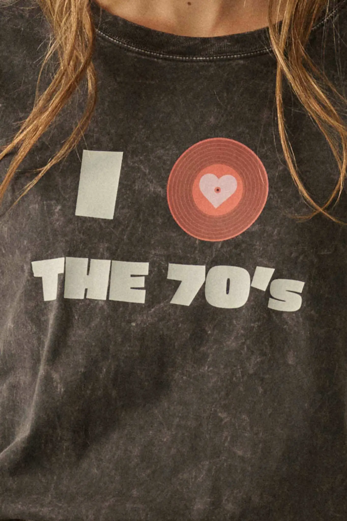 I Love the 70s Vintage-Wash Music Graphic Tee - Image 2