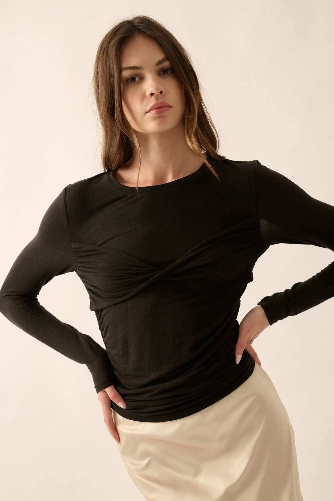 In a Twist Layered Twist-Front Baby Rib Top - Image 10