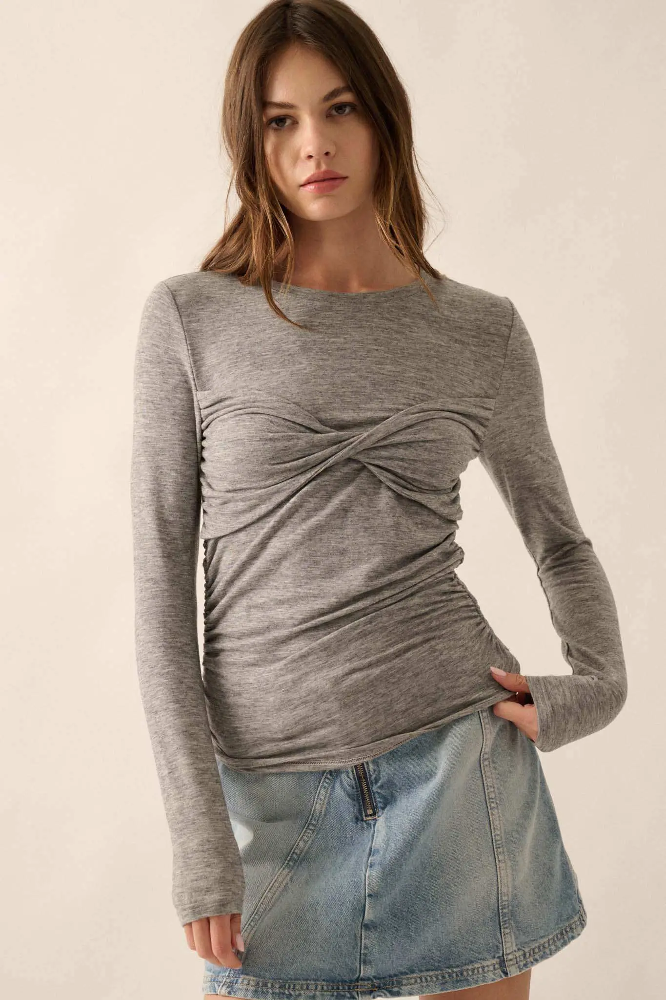 In a Twist Layered Twist-Front Baby Rib Top - Image 16