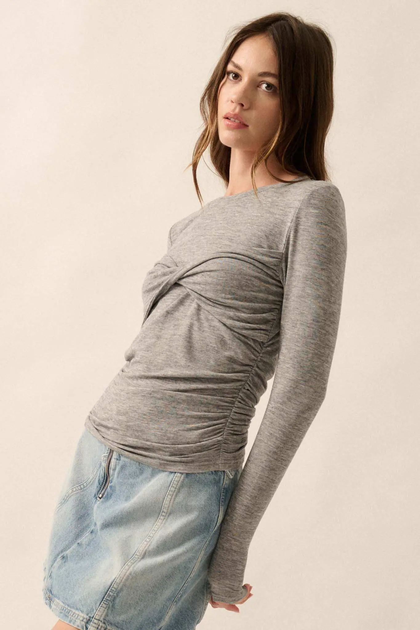 In a Twist Layered Twist-Front Baby Rib Top - Image 17