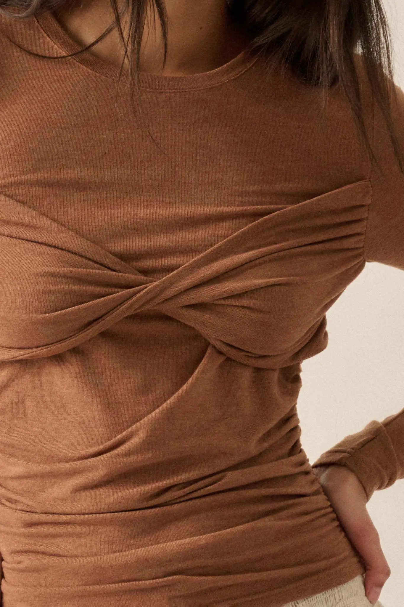 In a Twist Layered Twist-Front Baby Rib Top - Image 2