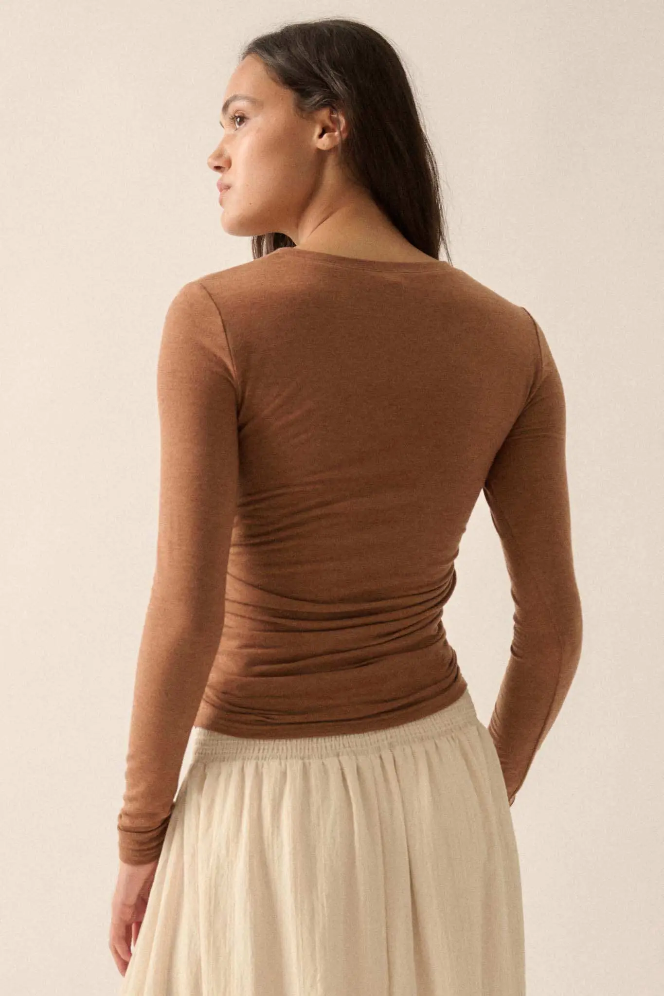 In a Twist Layered Twist-Front Baby Rib Top - Image 6