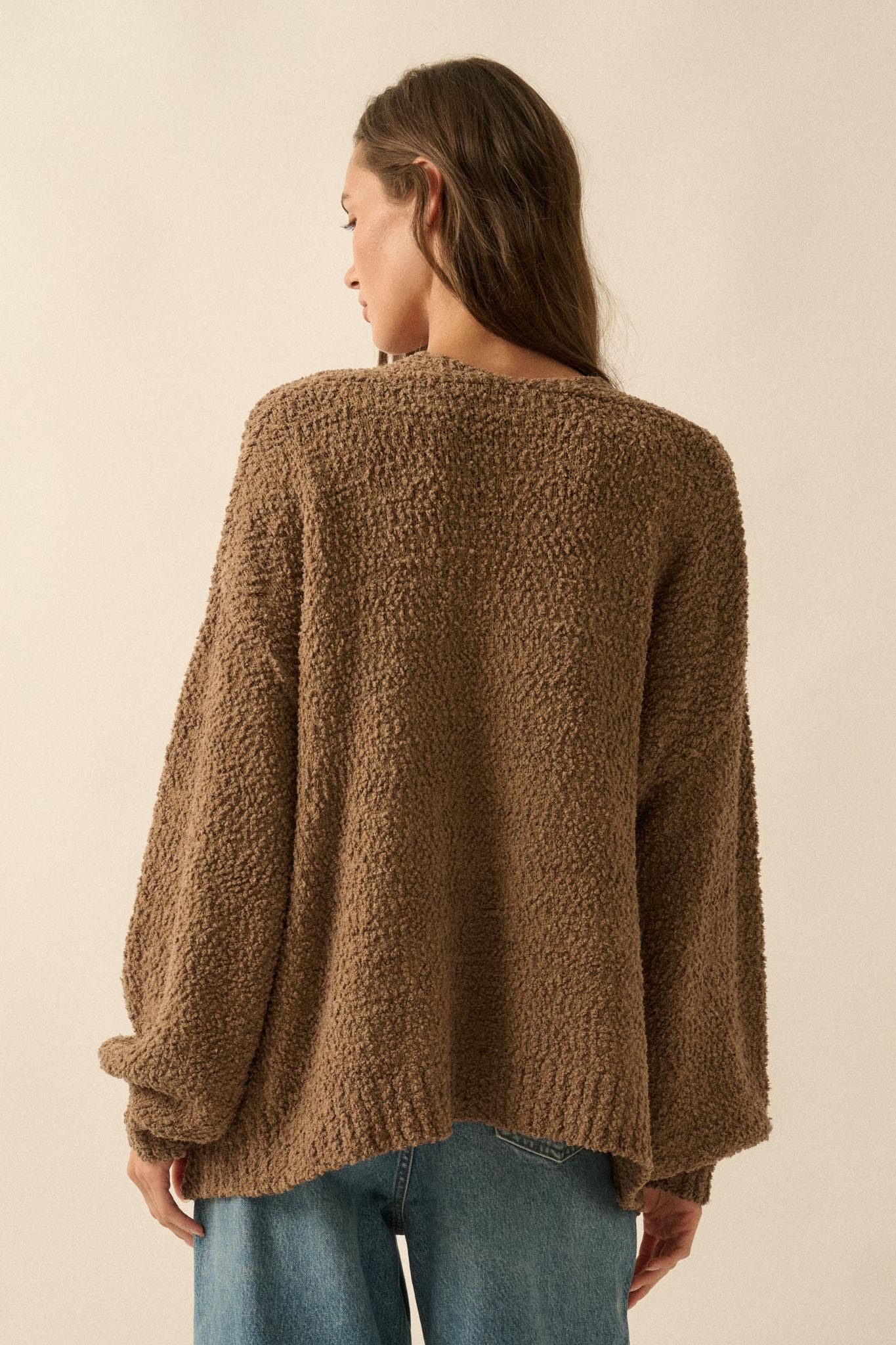 In My Feelings Textured Knit Open-Front Cardigan - Image 12