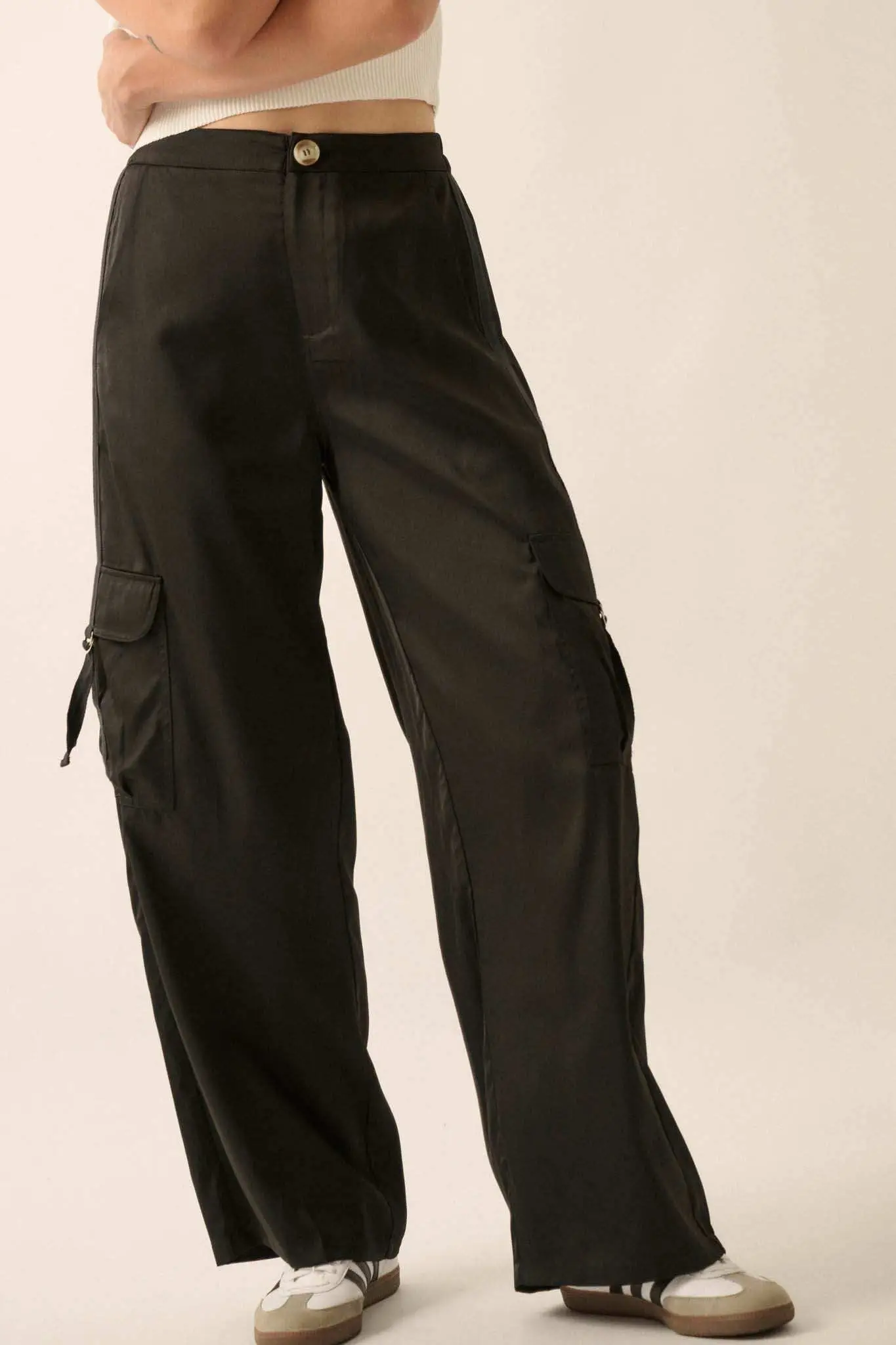 In the Pocket Matte Satin Cargo Pants - Image 4
